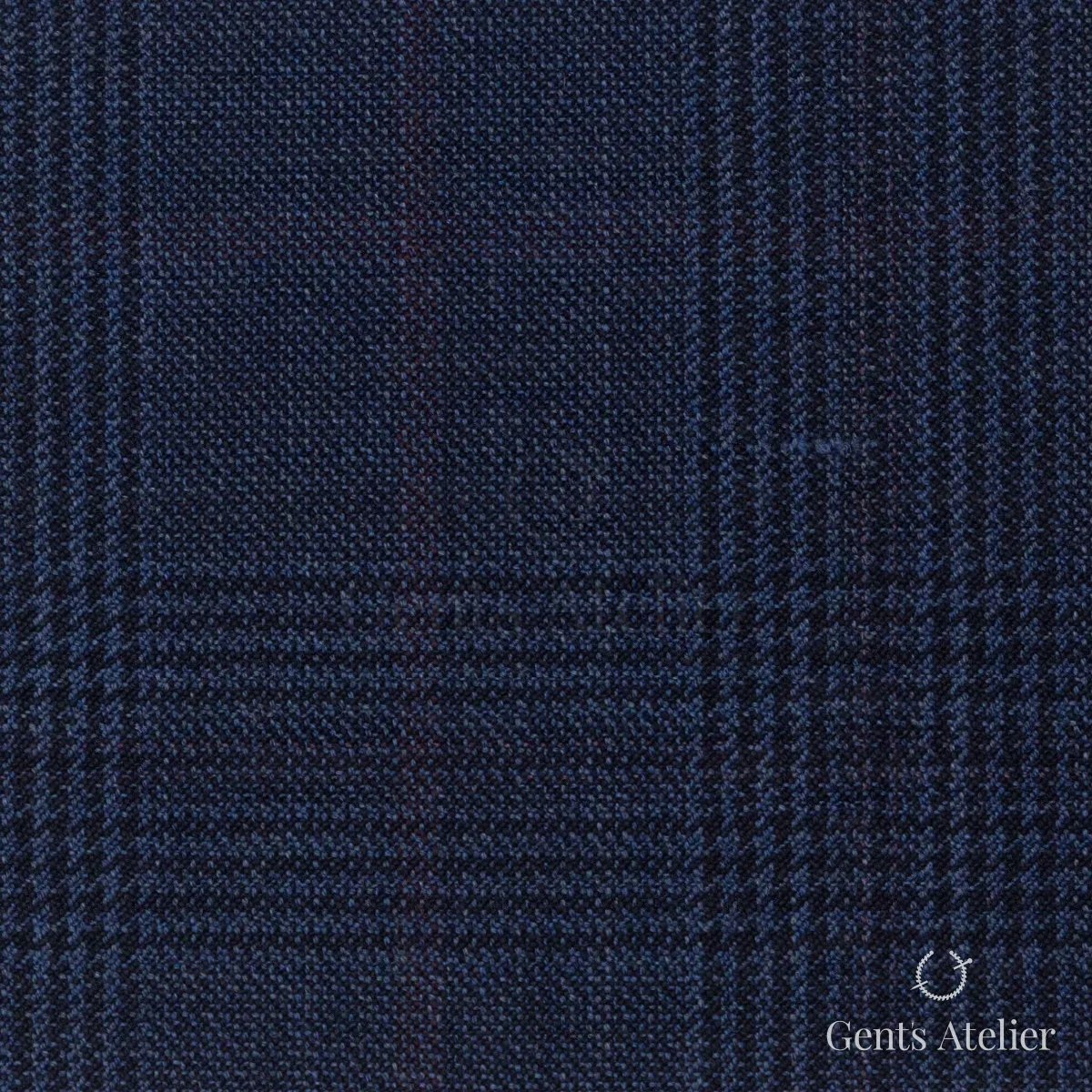 Костюмная ткань Marzoni 651 - 752 / 1200 — Тёмно-синий / Фиолетовый, виндоупейн, 100% шерсть