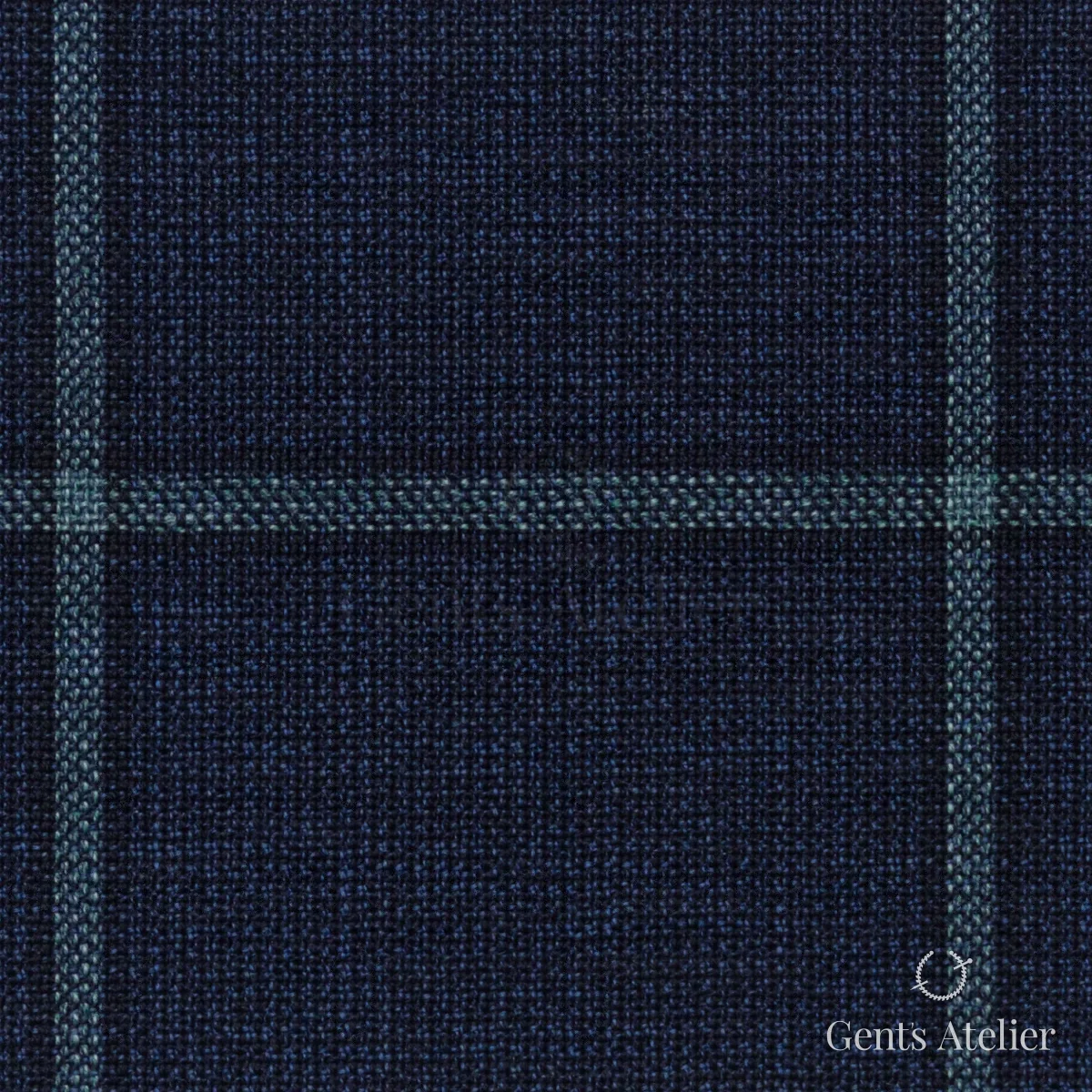 Костюмная ткань Marzoni 651 - 790 / 1000 — Синий / Бирюзовый, виндоупейн, 100% шерсть
