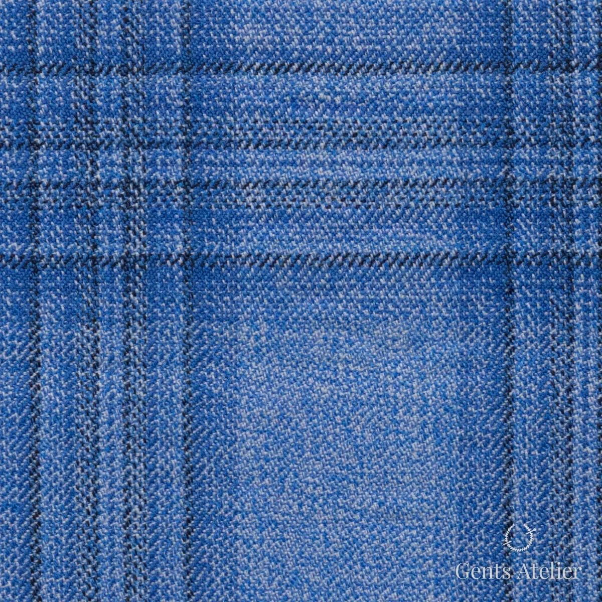 Костюмная ткань Marzoni 651 - 846 / 1200 — Синий / Тёмно-синий, виндоупейн, 100% шерсть