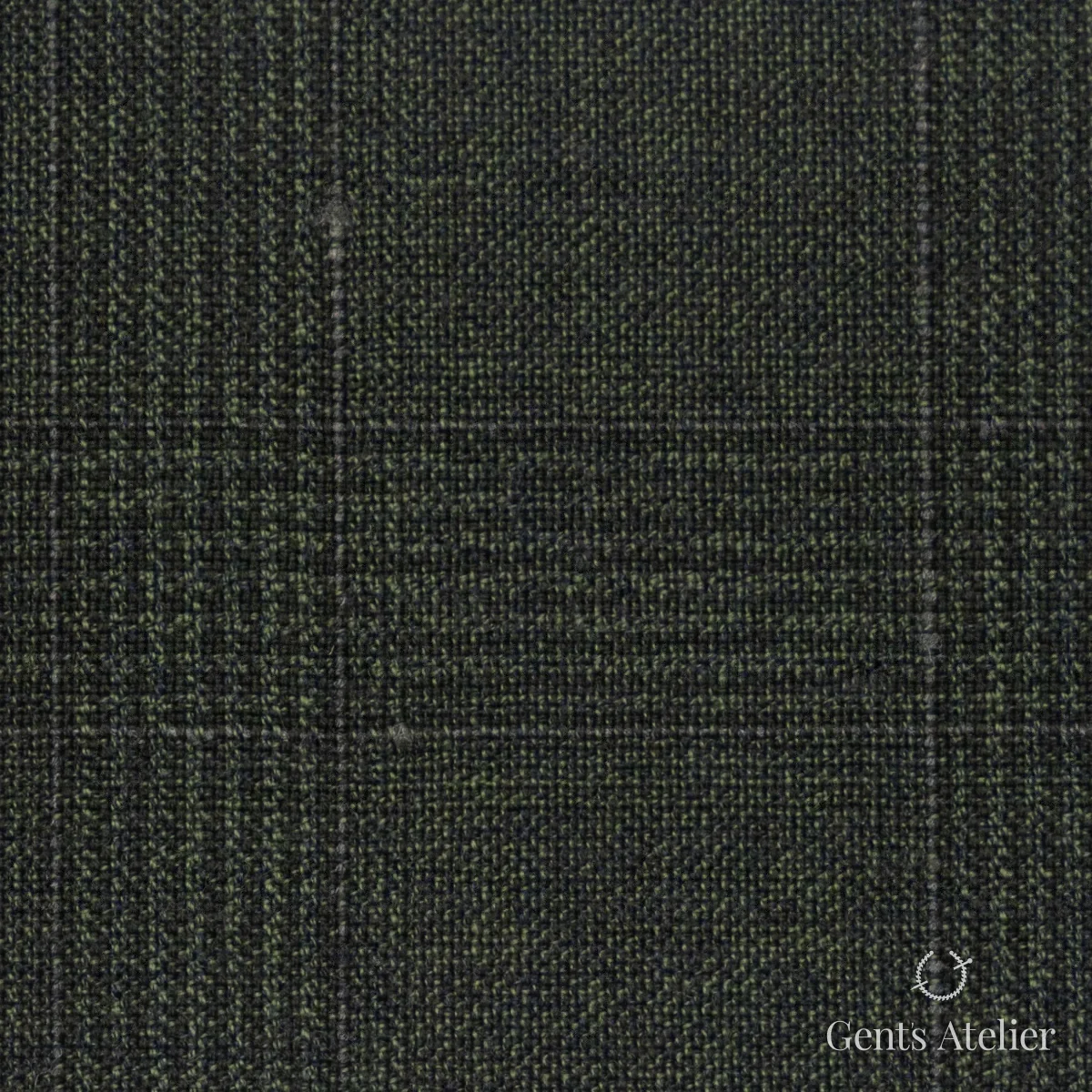 Костюмная ткань Marzoni 651 - 862 / 1200 — Оливковый, виндоупейн, 100% шерсть