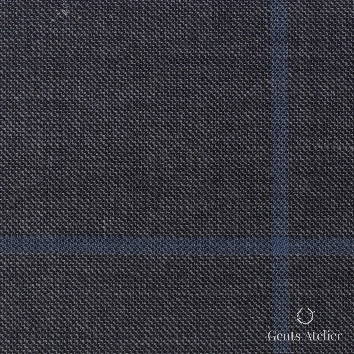 Костюмная ткань Marzoni 723 - 002 / 1200 — Серый / Голубой, виндоупейн, 100% шерсть