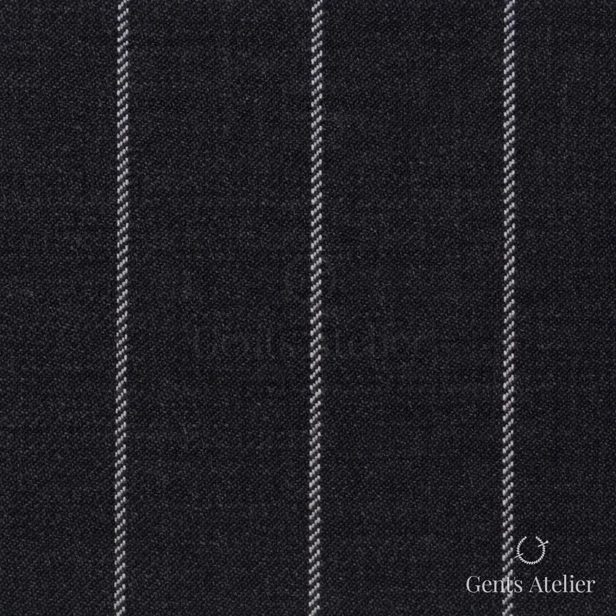 Костюмная ткань Marzoni 723 - 004 / 1200 — Тёмно-серый / Белый, в полоску, 100% шерсть
