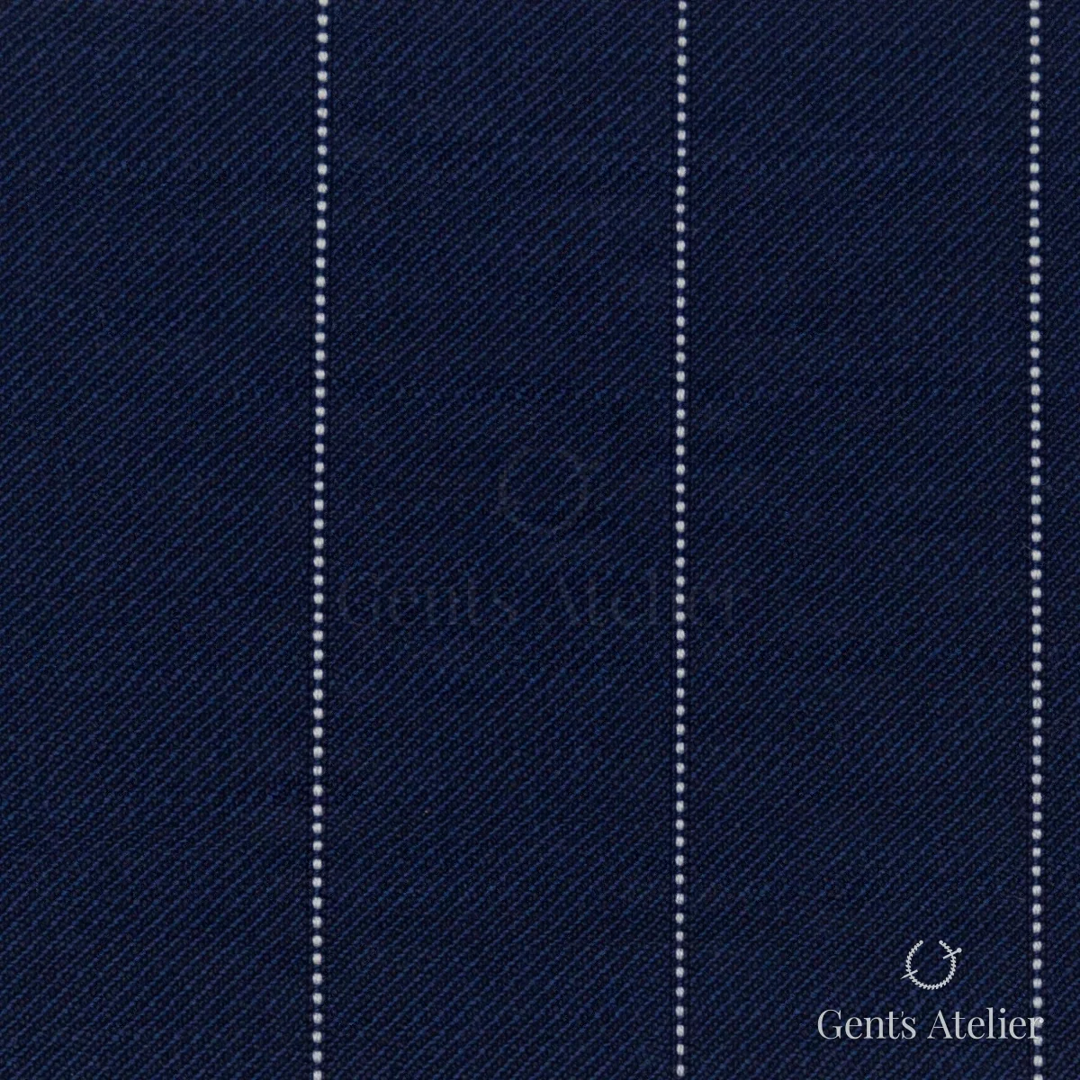 Костюмная ткань Marzoni 723 - 016 / 1200 — Синий / Белый, в полоску, 100% шерсть
