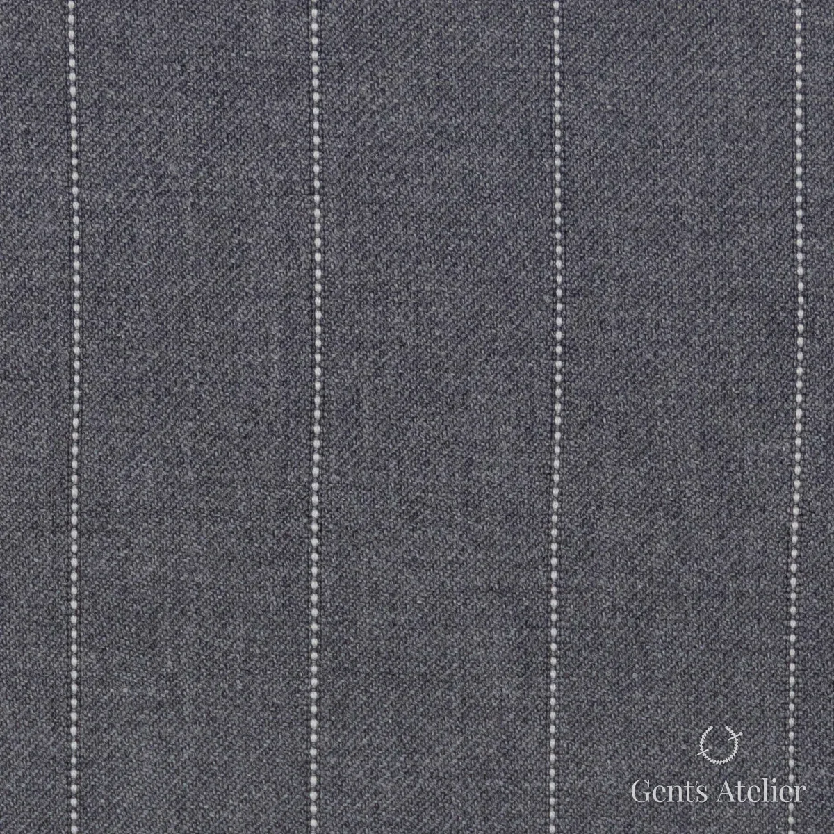 Костюмная ткань Marzoni 723 - 018 / 1200 — Серый / Белый, в полоску, 100% шерсть