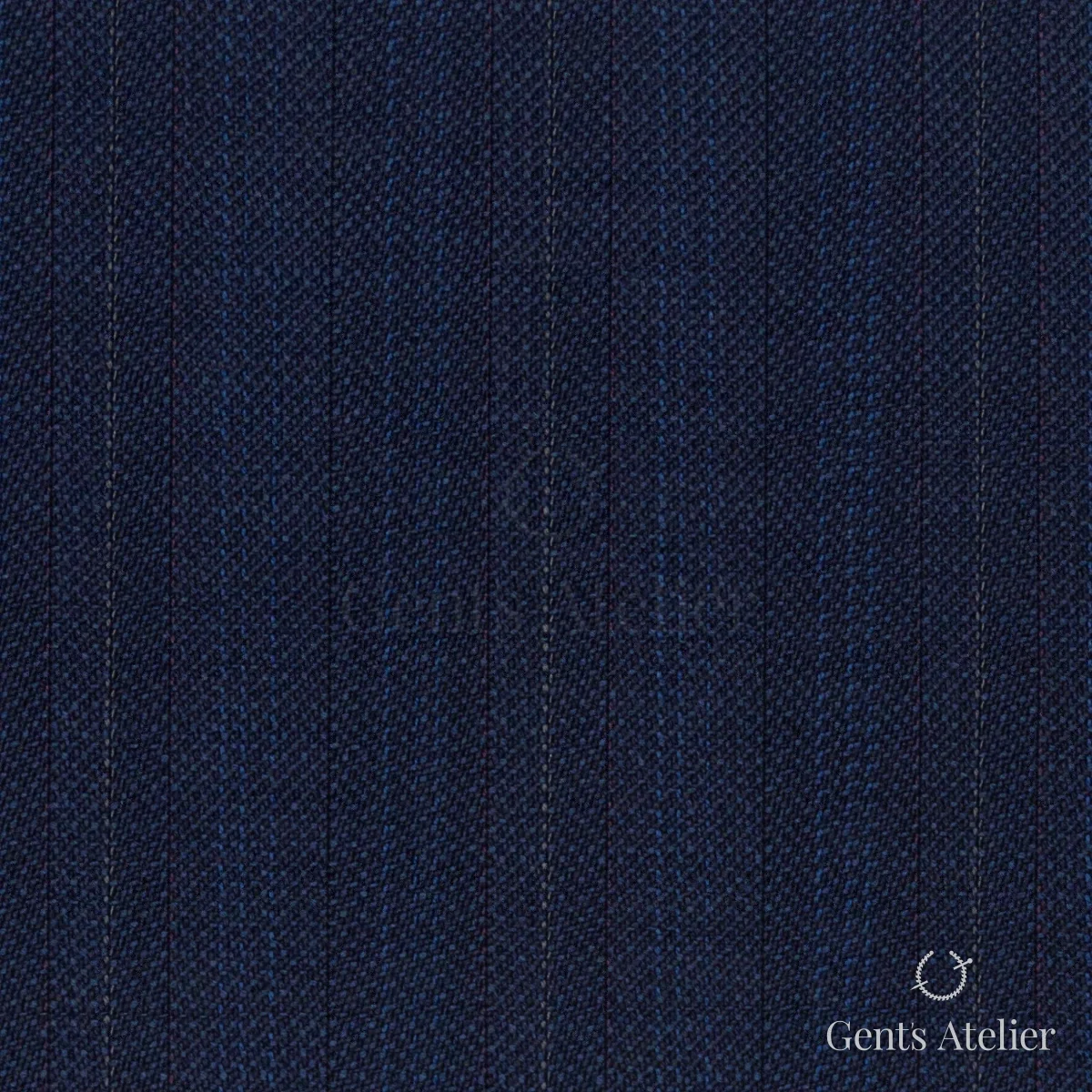Костюмная ткань Marzoni 723 - 115 / 1200 — Тёмно-синий / Белый, в полоску, 100% шерсть