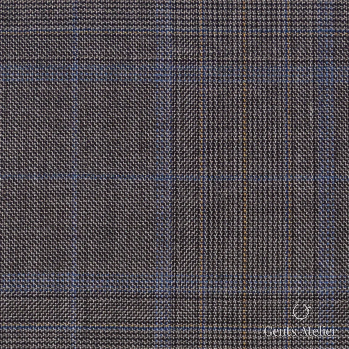 Костюмная ткань Marzoni 725 - 455 / 1300 — Коричневый / Синий, в клетку, 100% шерсть