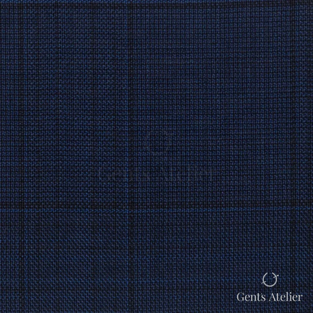 Костюмная ткань Marzoni 725 - 459 / 1300 — Тёмно-синий / Синий, меланж, 100% шерсть