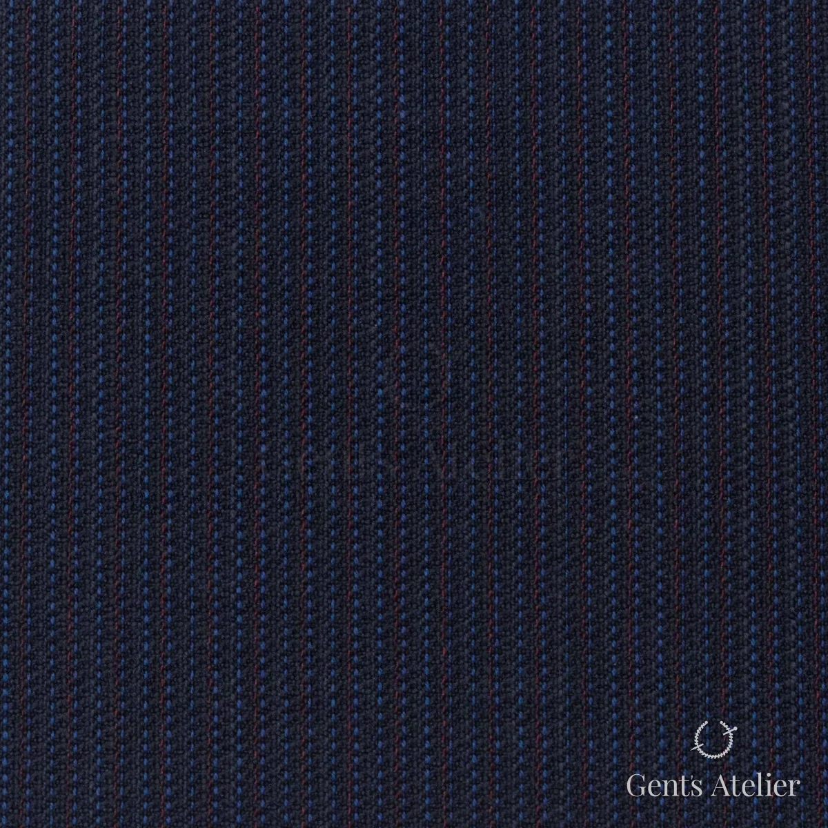 Костюмная ткань Marzoni 725 - 468 / 1400 — Синий / Красный, в полоску, 100% шерсть
