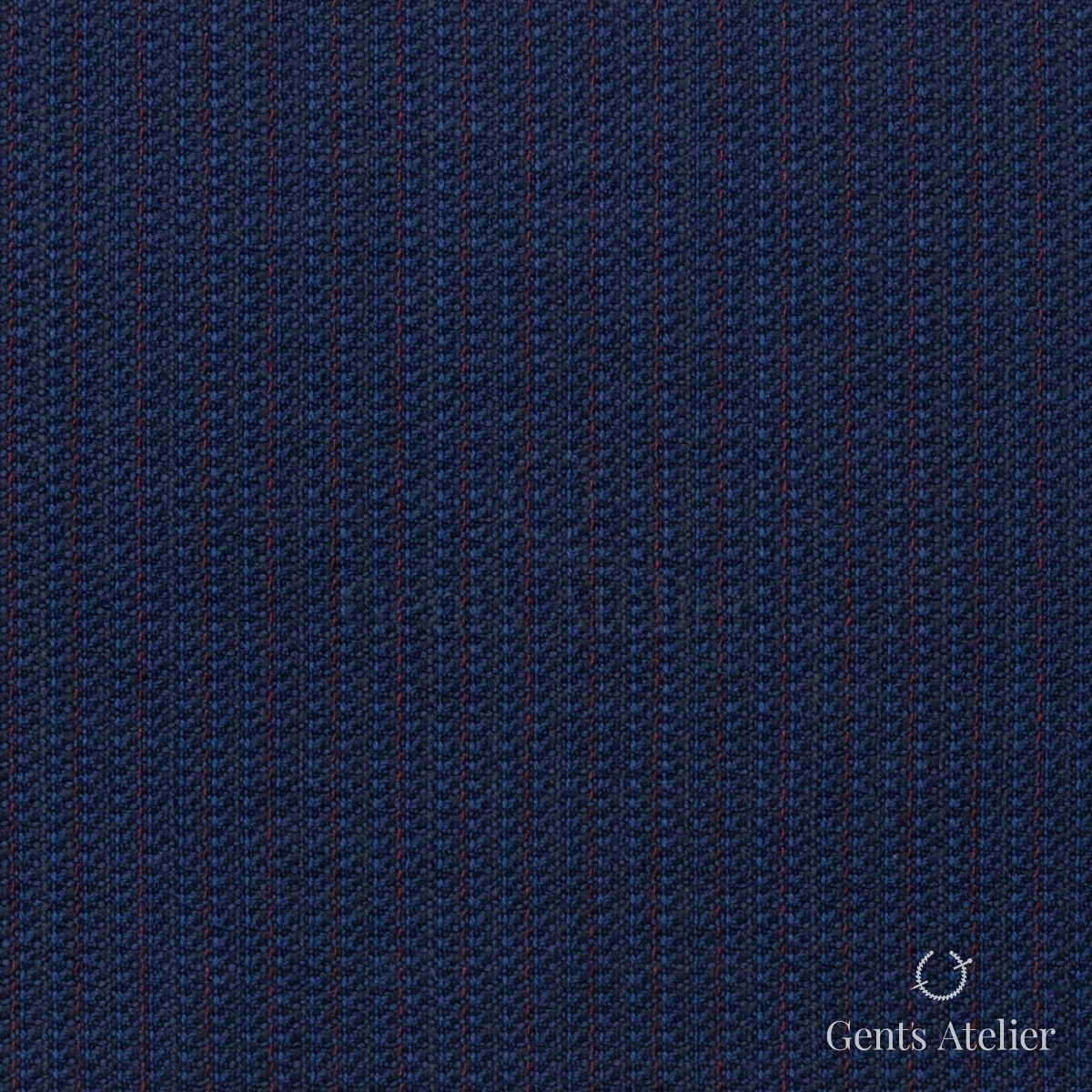 Костюмная ткань Marzoni 725 - 469 / 1400 — Тёмно-синий / Красный, в полоску, 100% шерсть