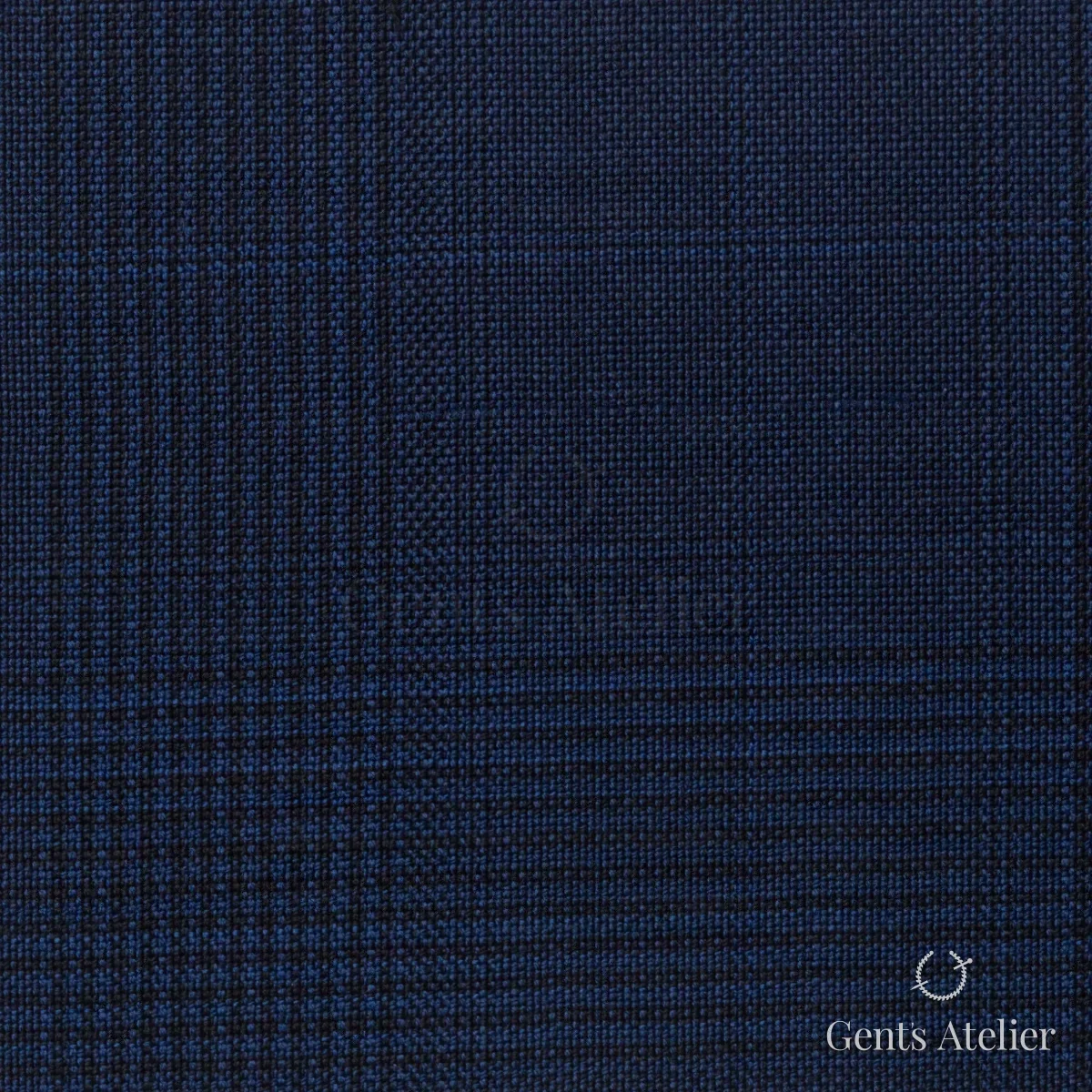 Костюмная ткань Marzoni 725 - 488 / 1500 — Синий / Тёмно-синий, виндоупейн, 100% шерсть