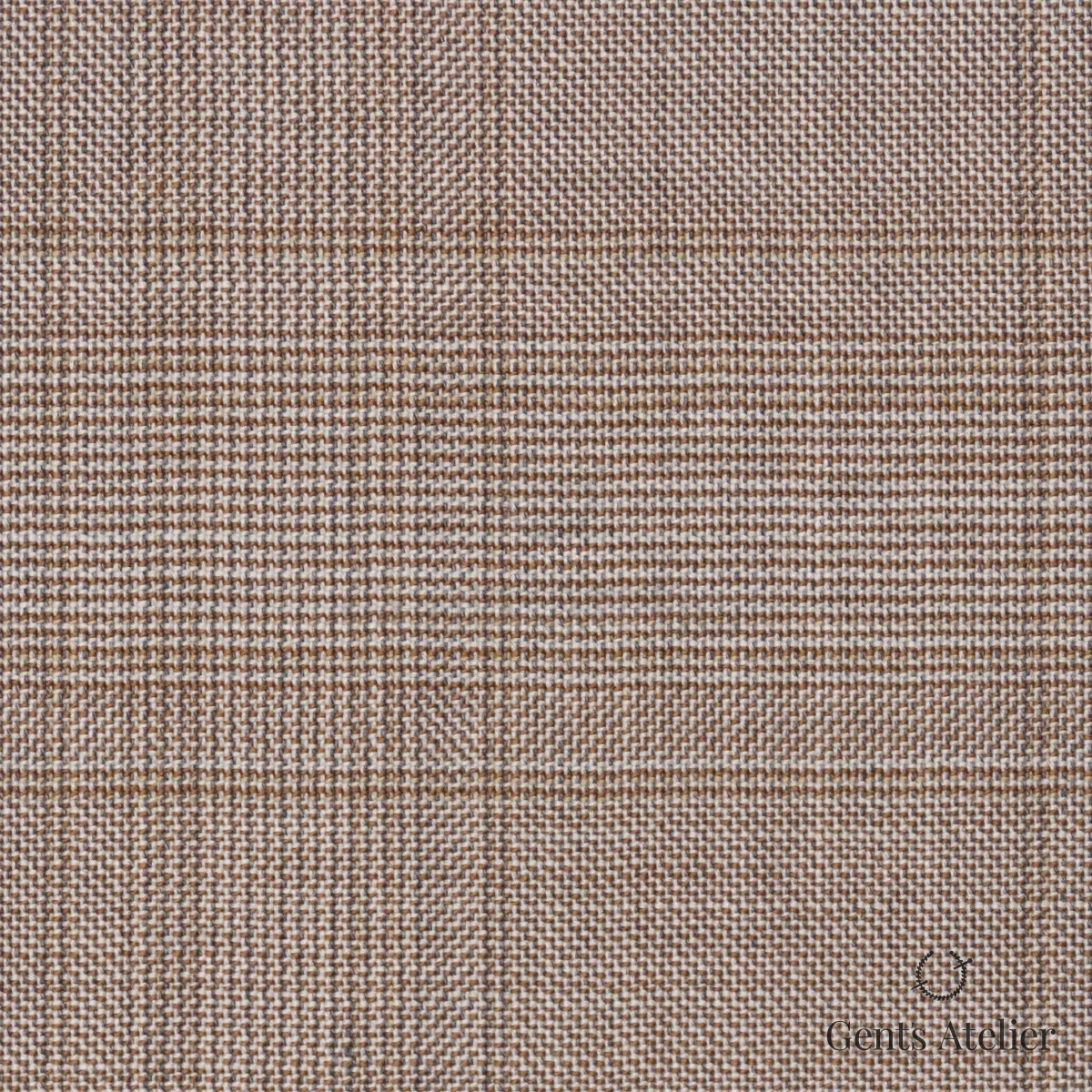 Костюмная ткань Marzoni 725 - 512 / 1500 — Светло-коричневый / Коричневый, в клетку, 100% шерсть