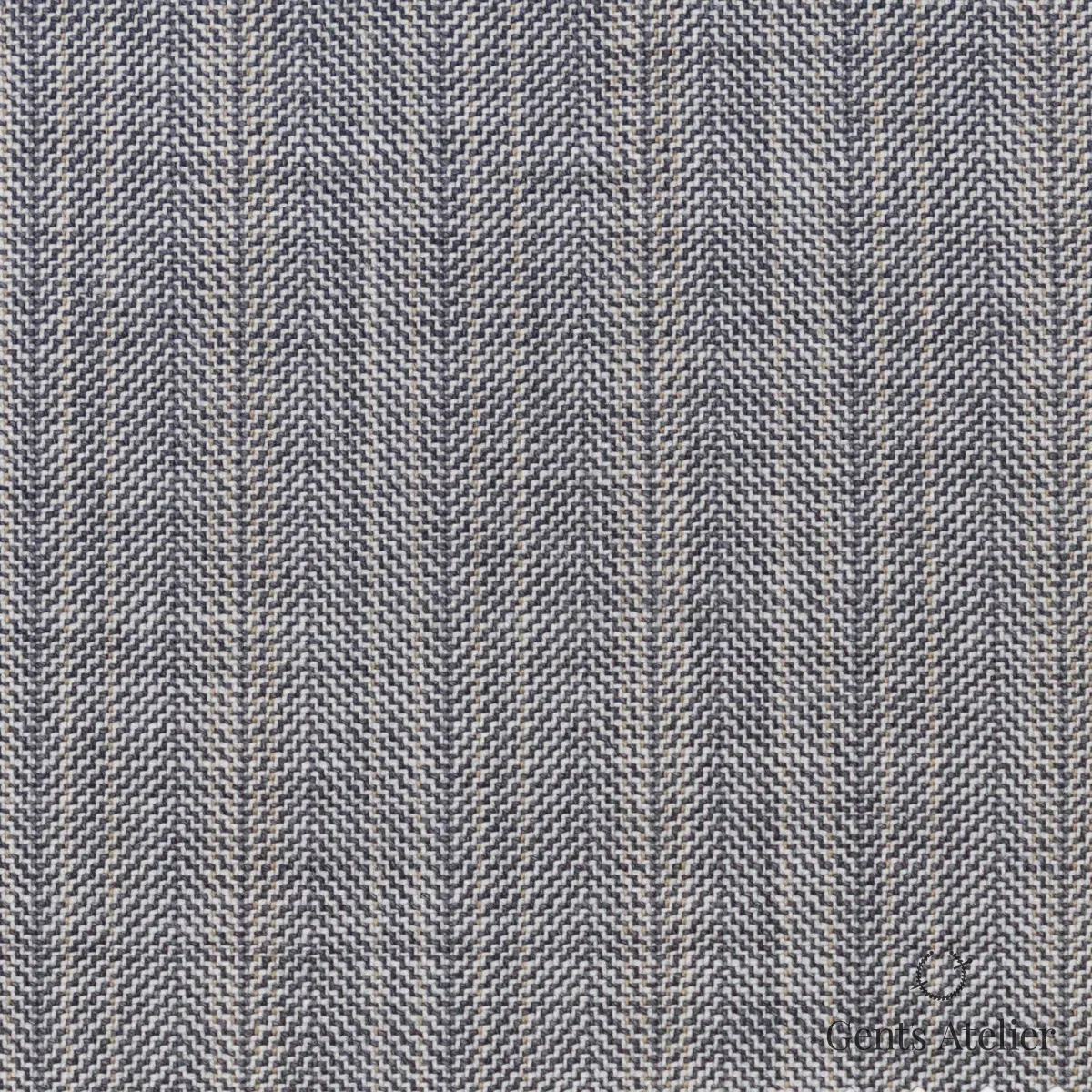 Костюмная ткань Marzoni 725 - 513 / 1500 — Серый / Бежевый, ёлочка, 100% шерсть