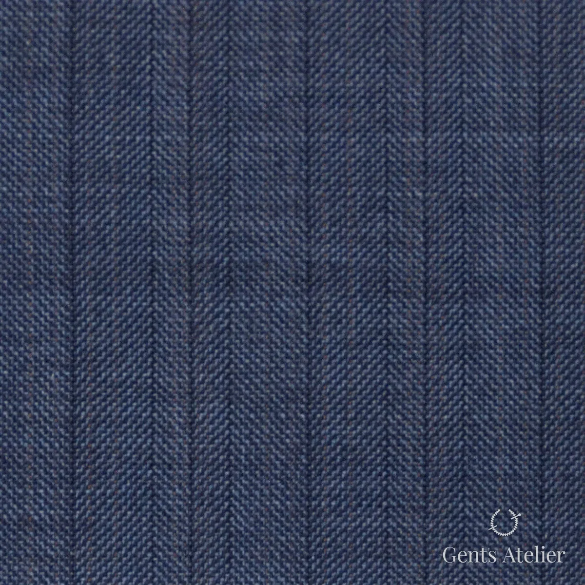 Костюмная ткань Marzoni 725 - 515 / 1500 — Синий / Бежевый, ёлочка, 100% шерсть