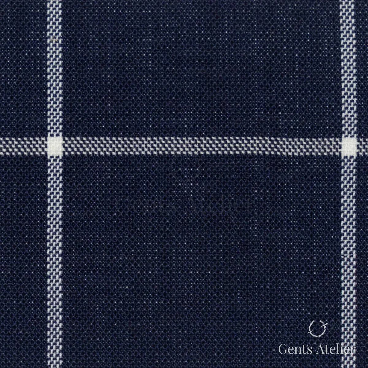 Костюмная ткань Marzoni 619 - 136 / 1000 — Тёмно-синий / Белый, виндоупейн, 100% шерсть