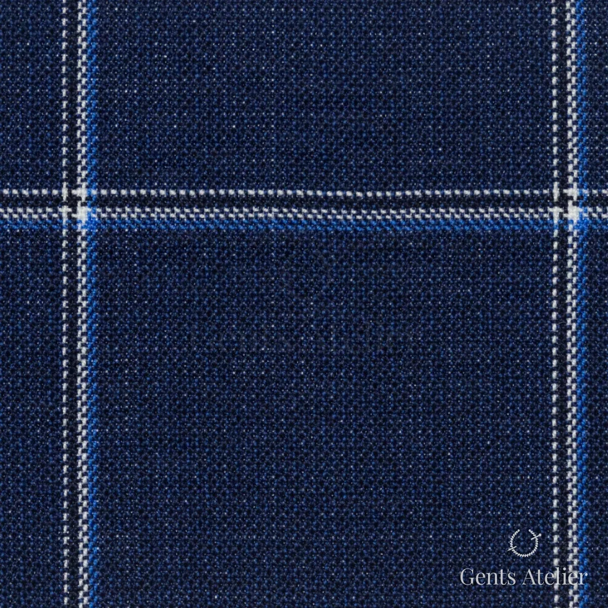 Костюмная ткань Marzoni 619 - 148 / 1000 — Синий / Белый, виндоупейн, 100% шерсть