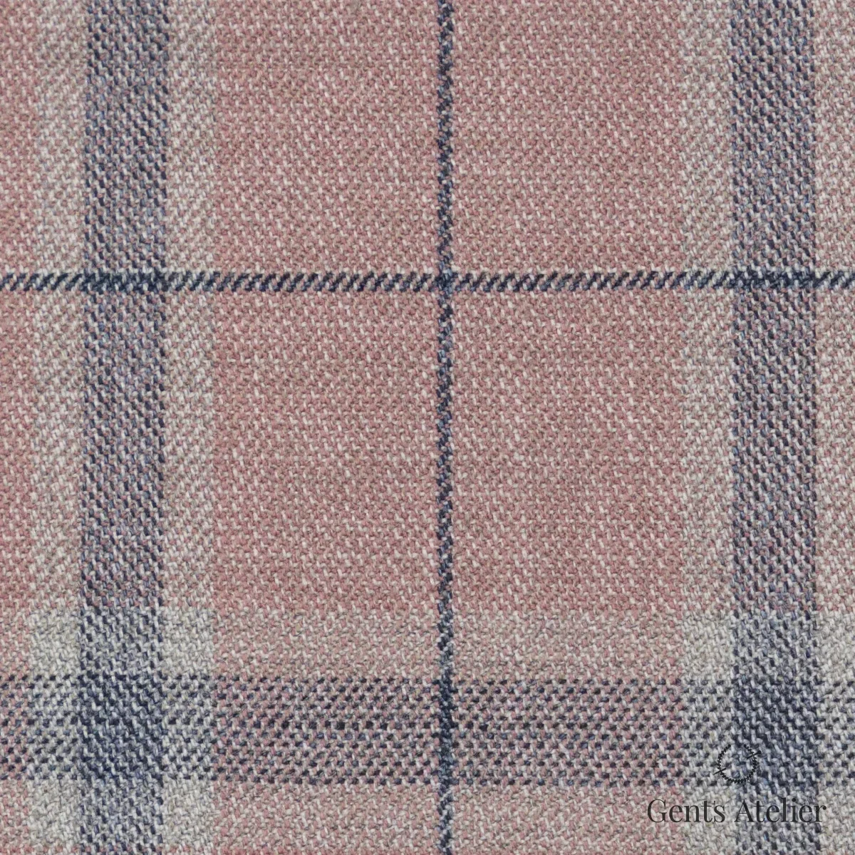 Костюмная ткань Marzoni 651 - 842 / 1200 — Розовый / Тёмно-серый, виндоупейн, 100% шерсть