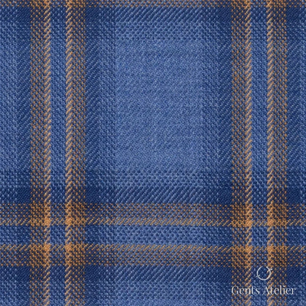 Костюмная ткань Marzoni 651 - 847 / 1200 — Синий / Бежевый, виндоупейн, 100% шерсть