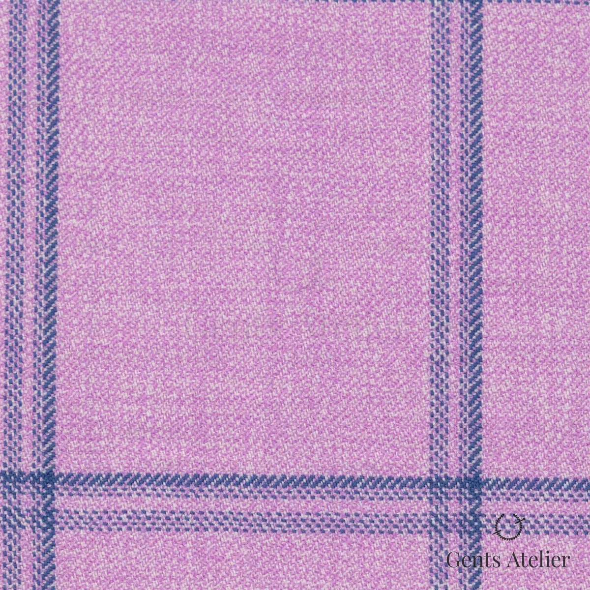 Костюмная ткань Marzoni 651 - 857 / 1200 — Розовый / Тёмно-синий, виндоупейн, 100% шерсть