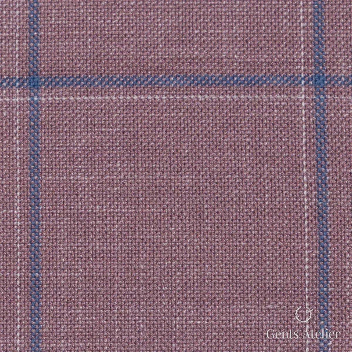 Костюмная ткань Marzoni 655 - 560 / 1200 — Розовый / Синий, виндоупейн, 50% шерсть, 38% Silk, 12% Linen