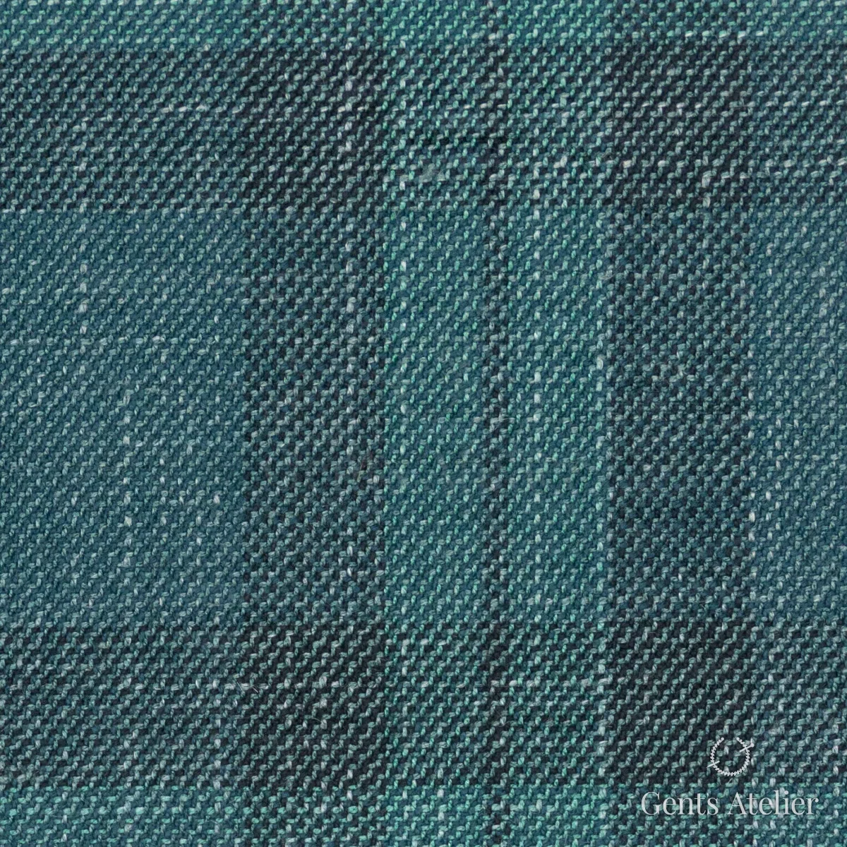 Костюмная ткань Marzoni 655 - 604 / 1400 — Зелёный / Тёмно-синий, в полоску, 55% шерсть, 34% Silk, 11% Linen