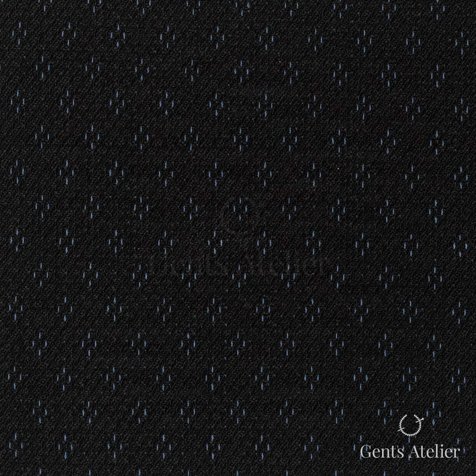 Костюмная ткань Marzoni 601 - 138 / 1000 — Антрацит / Синий, узор, 84% шерсть, 10% хлопок, 5% nylon, 1% лайкра