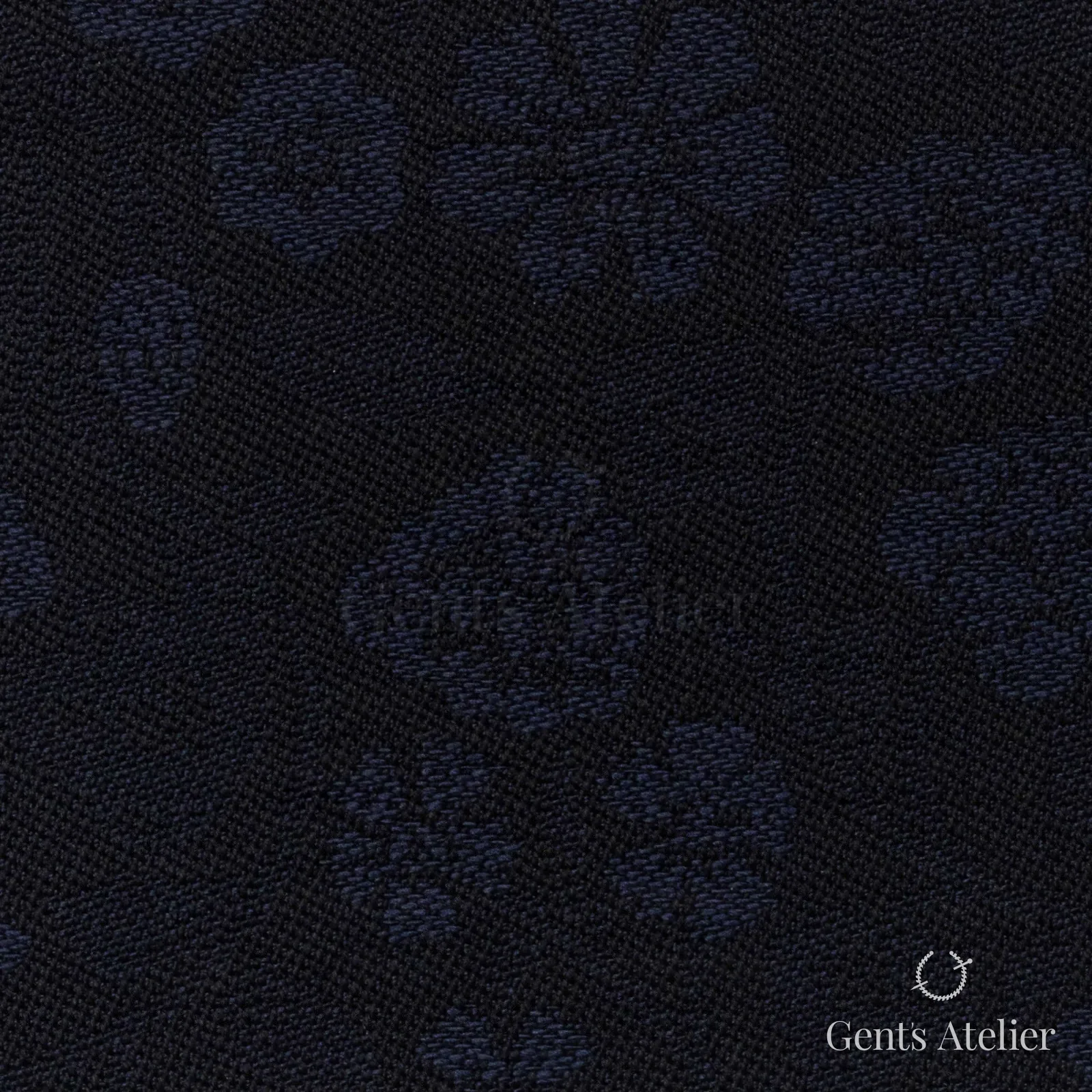 Костюмная ткань Marzoni 607 - 790 / 1000 — Тёмно-синий / Синий, узор, 100% шерсть