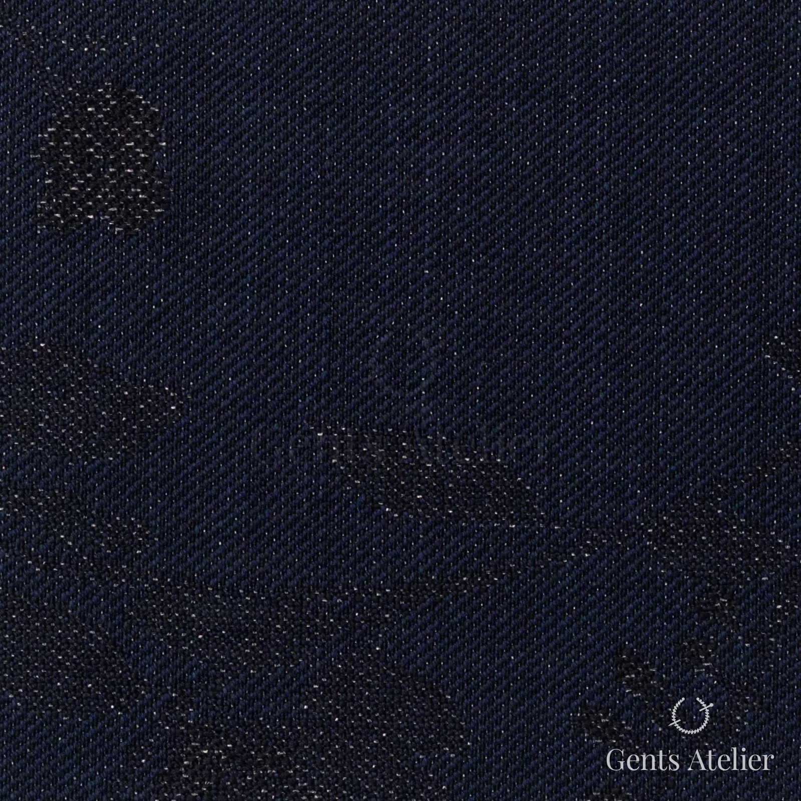 Костюмная ткань Marzoni 609 - 388 / 1500 — Тёмно-синий, узор, 89% шерсть, 6% полиэстер, 5% полиамид