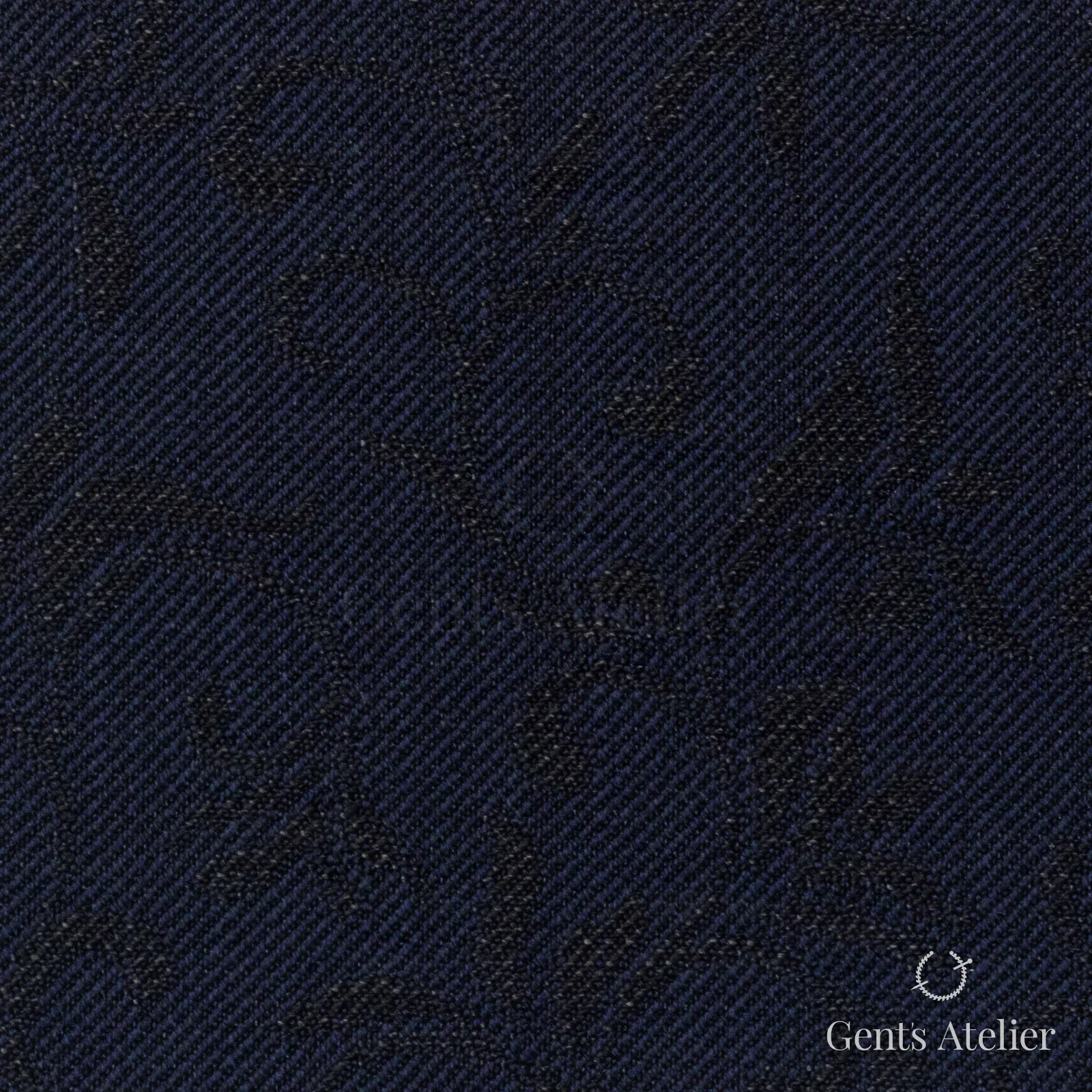 Костюмная ткань Marzoni 609 - 465 / 900 — Тёмно-синий, узор, 72% шерсть, 28% полиэстер
