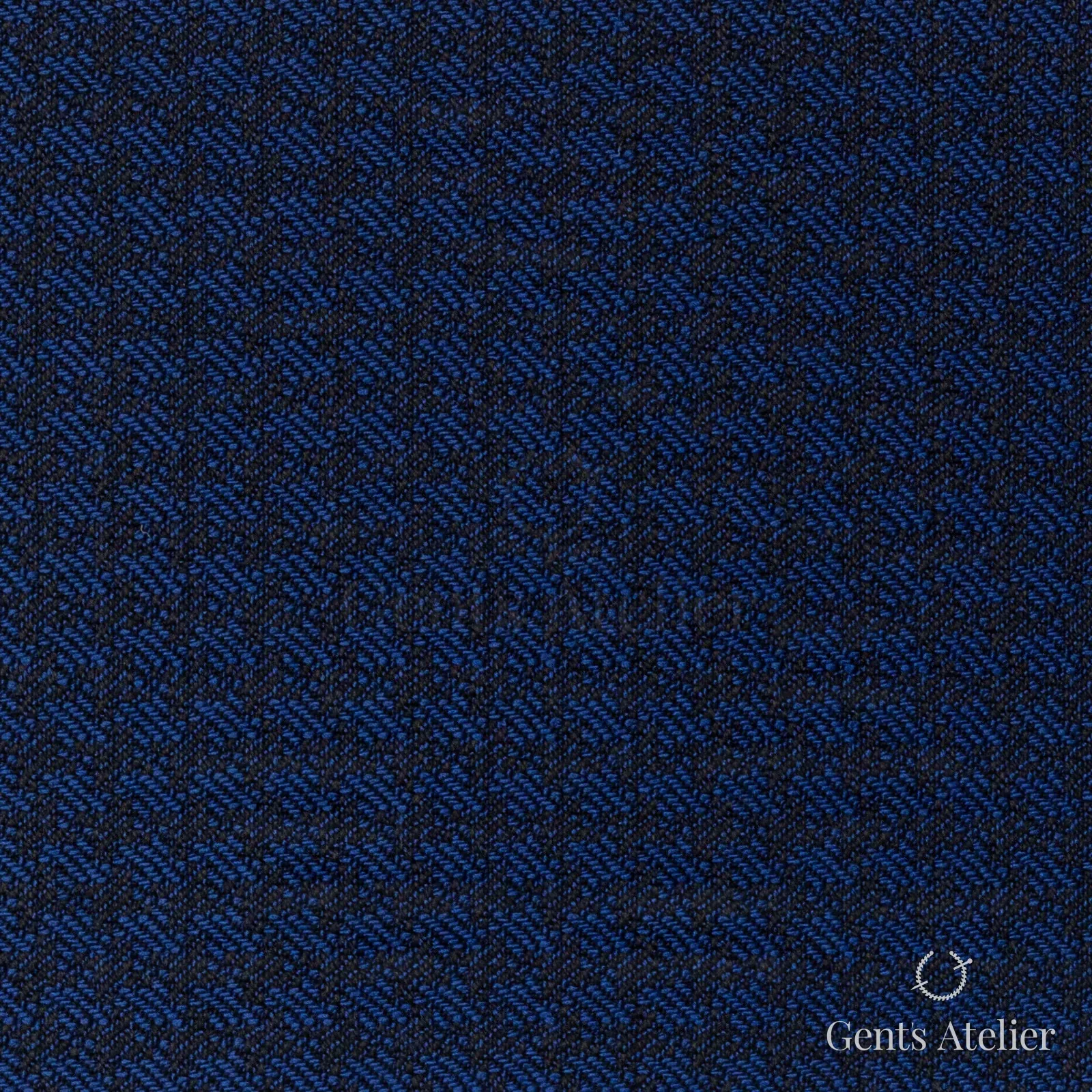 Костюмная ткань Marzoni 609 - 570 / 900 — Тёмно-синий, ёлочка, 100% шерсть