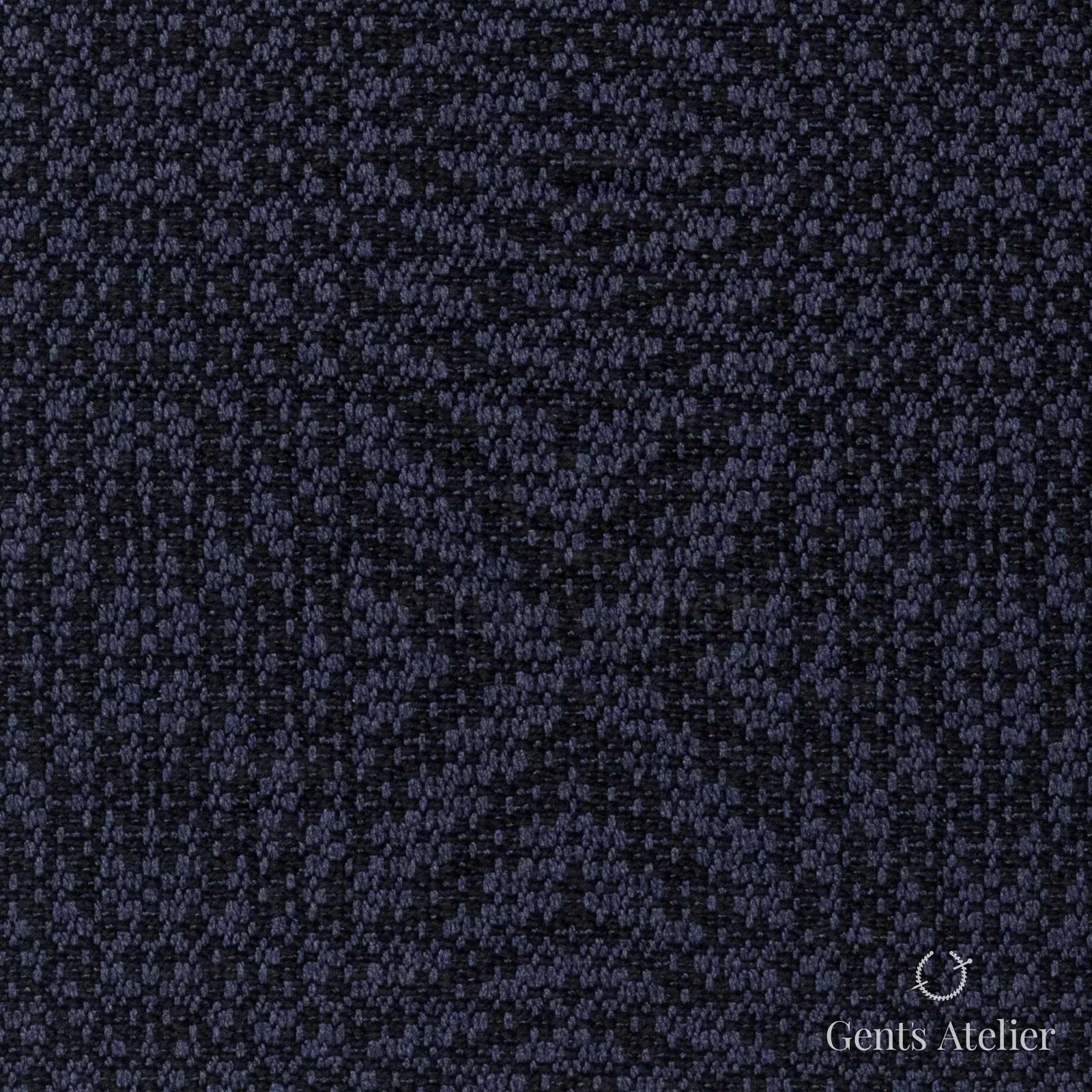 Костюмная ткань Marzoni 611 - 538 / 1400 — Тёмно-синий, узор, 50% шерсть, 50% шёлк