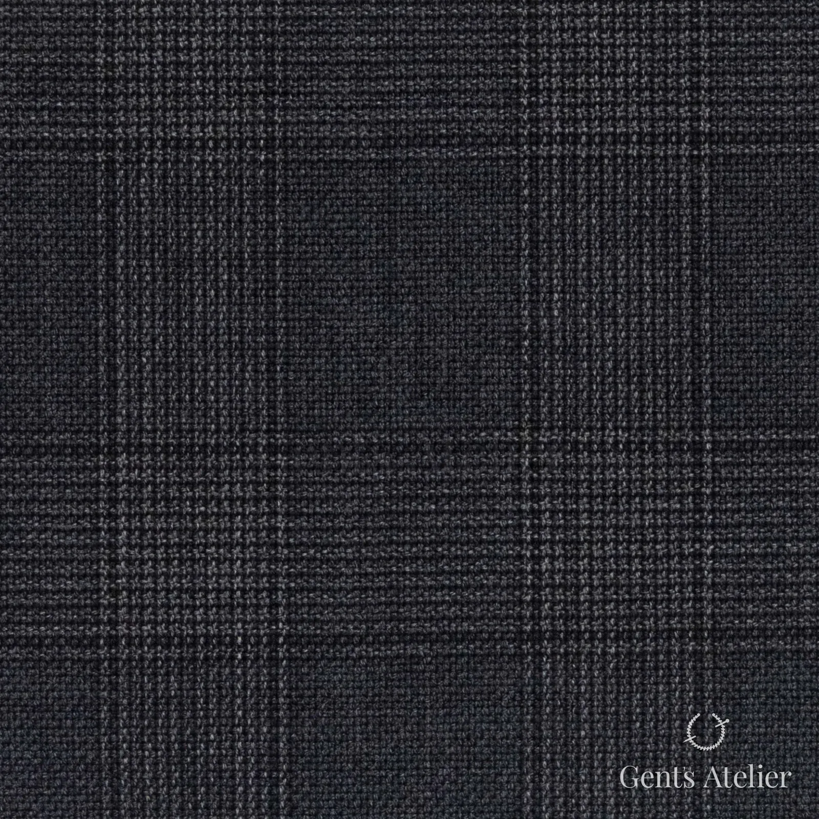Костюмная ткань Marzoni 607 - 628 / 900 — Антрацит / Серый, оконная клетка, 100% шерсть