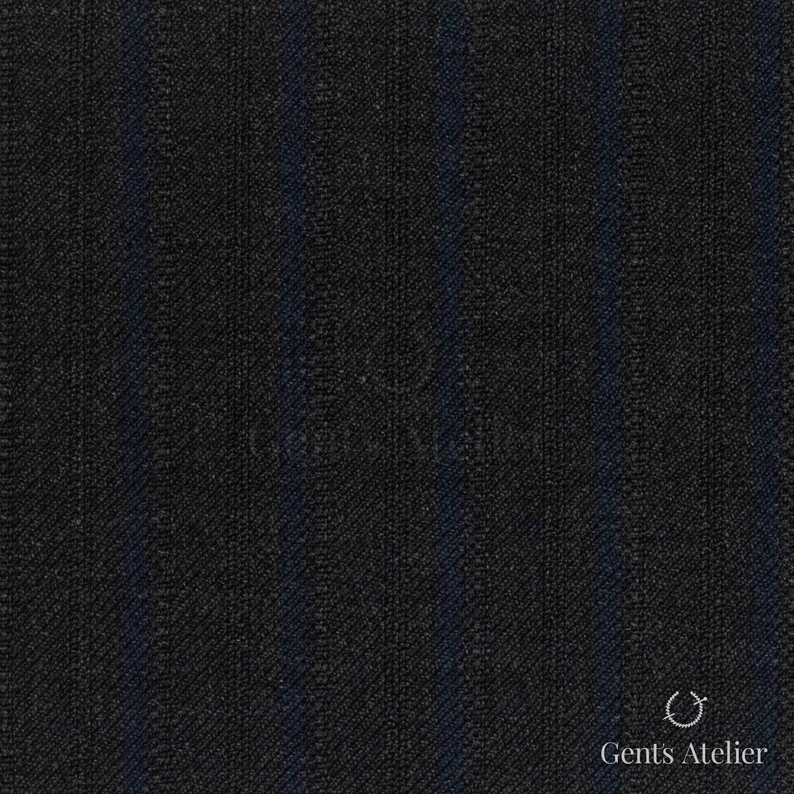 Костюмная ткань Marzoni 607 - 854 / 1000 — Серый / Emerald green, полоса, 100% шерсть