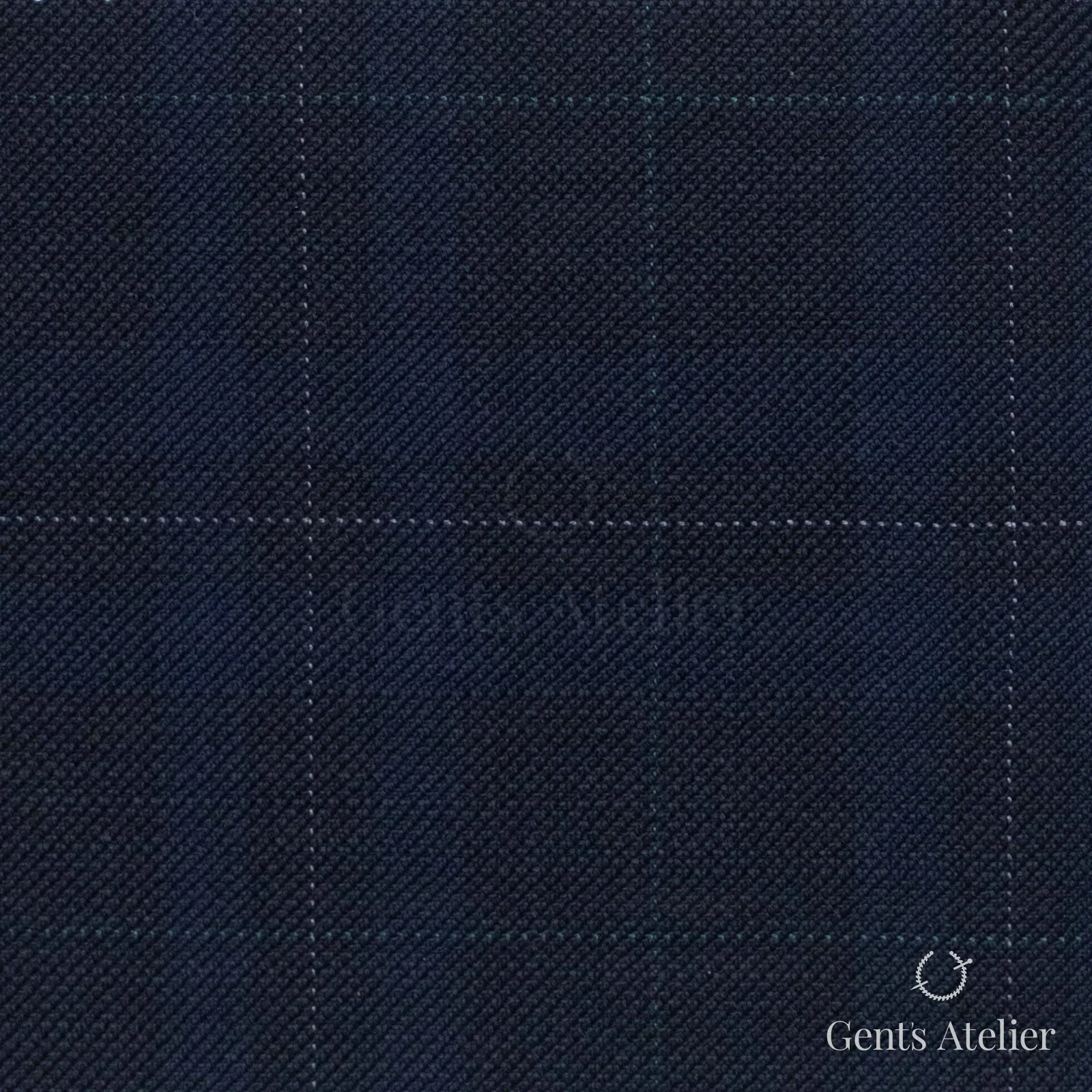 Костюмная ткань Marzoni 607 - 861 / 1000 — Синий / Зелёный, оконная клетка, 100% шерсть