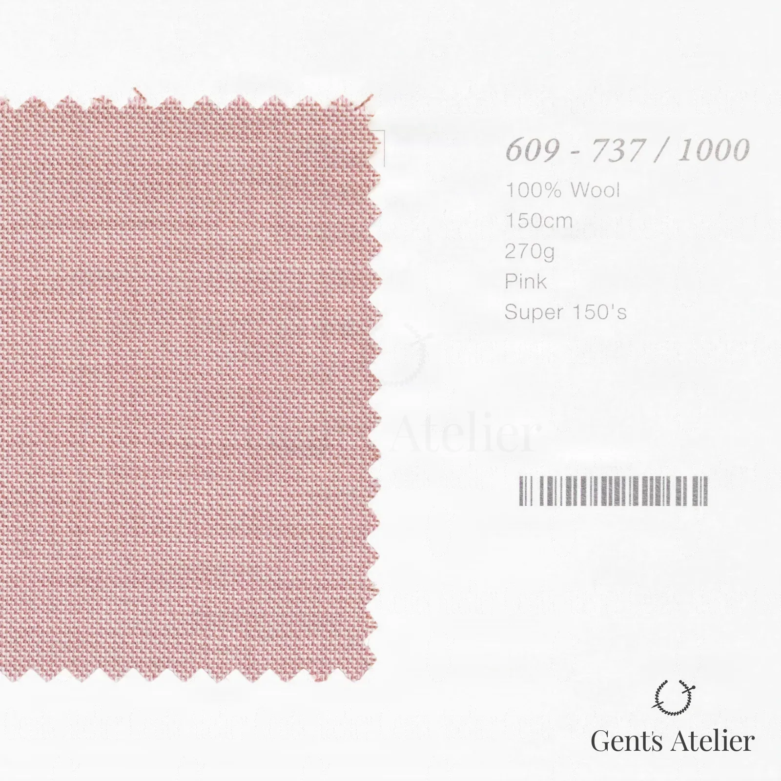 Костюмная ткань Marzoni 609 - 737 / 1000 — Pink, меланж, 100% шерсть