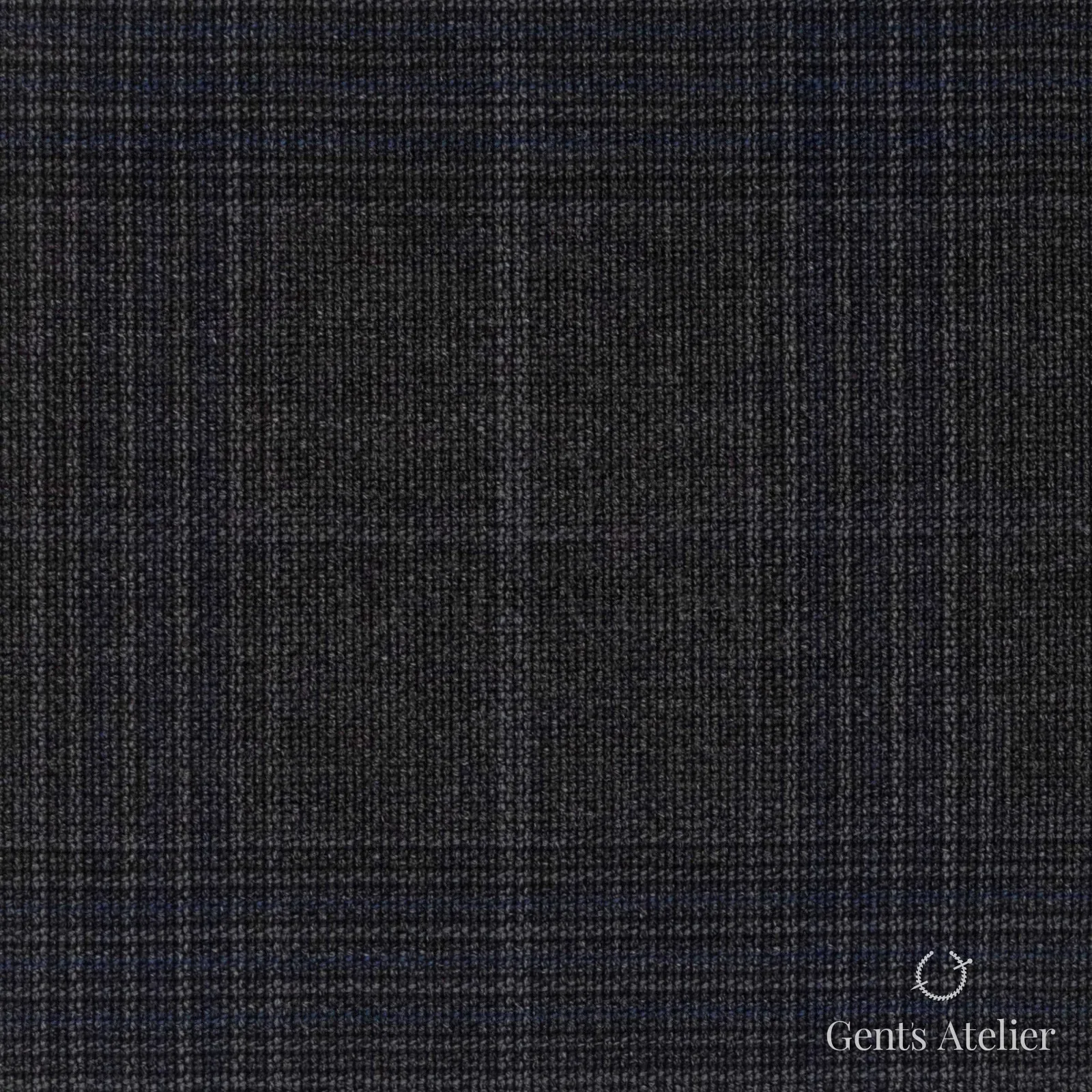 Костюмная ткань Marzoni 609 - 838 / 1000 — Серый / Синий, оконная клетка, 100% шерсть