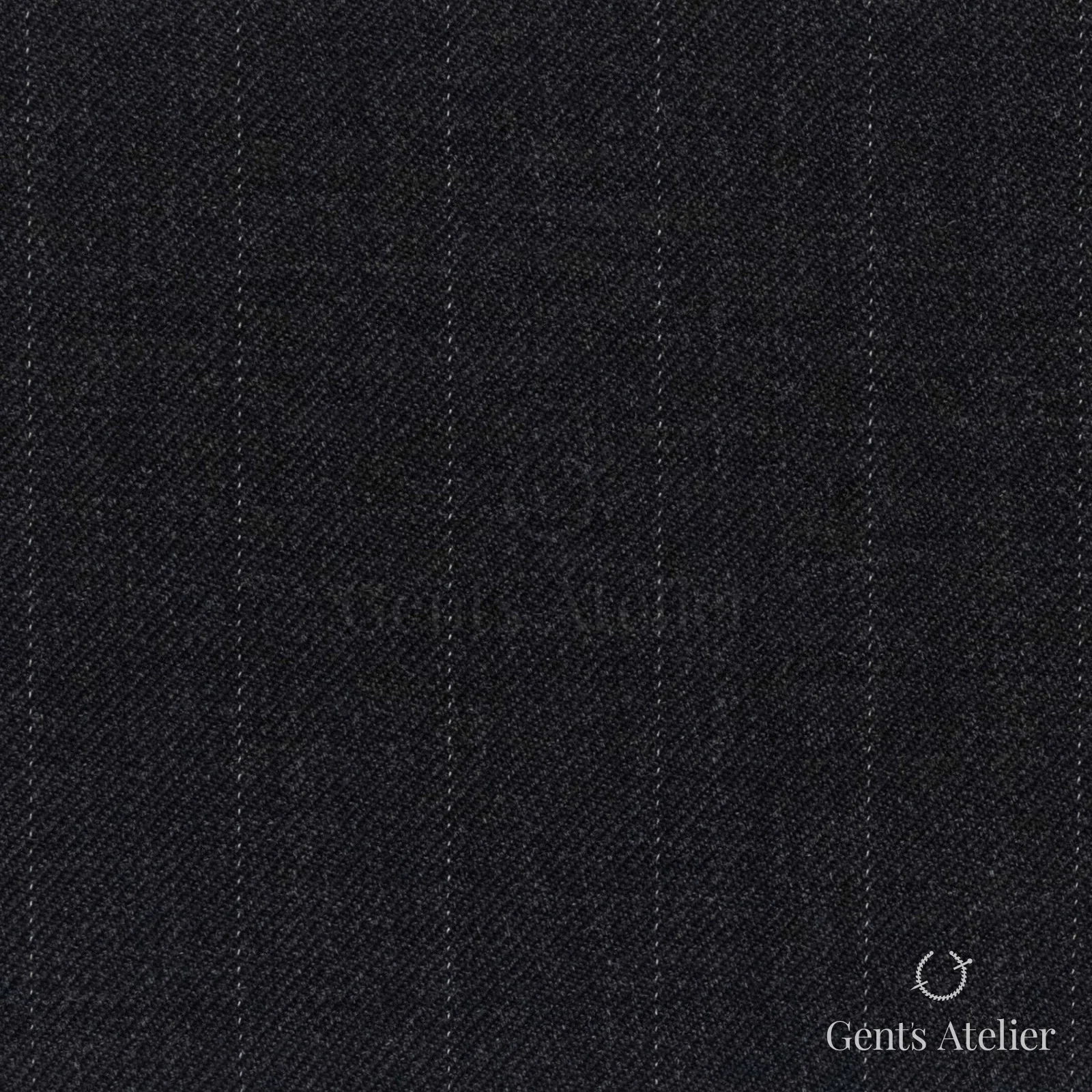 Костюмная ткань Marzoni 609 - 891 / 1200 — Антрацит / Белый, полоса, 100% шерсть