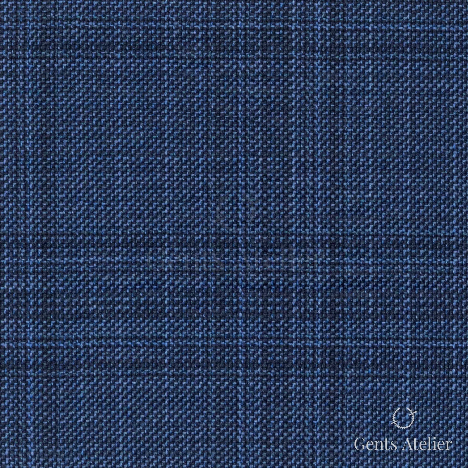 Костюмная ткань Marzoni 618 - 365 / 1200 — Синий, оконная клетка, 100% шерсть