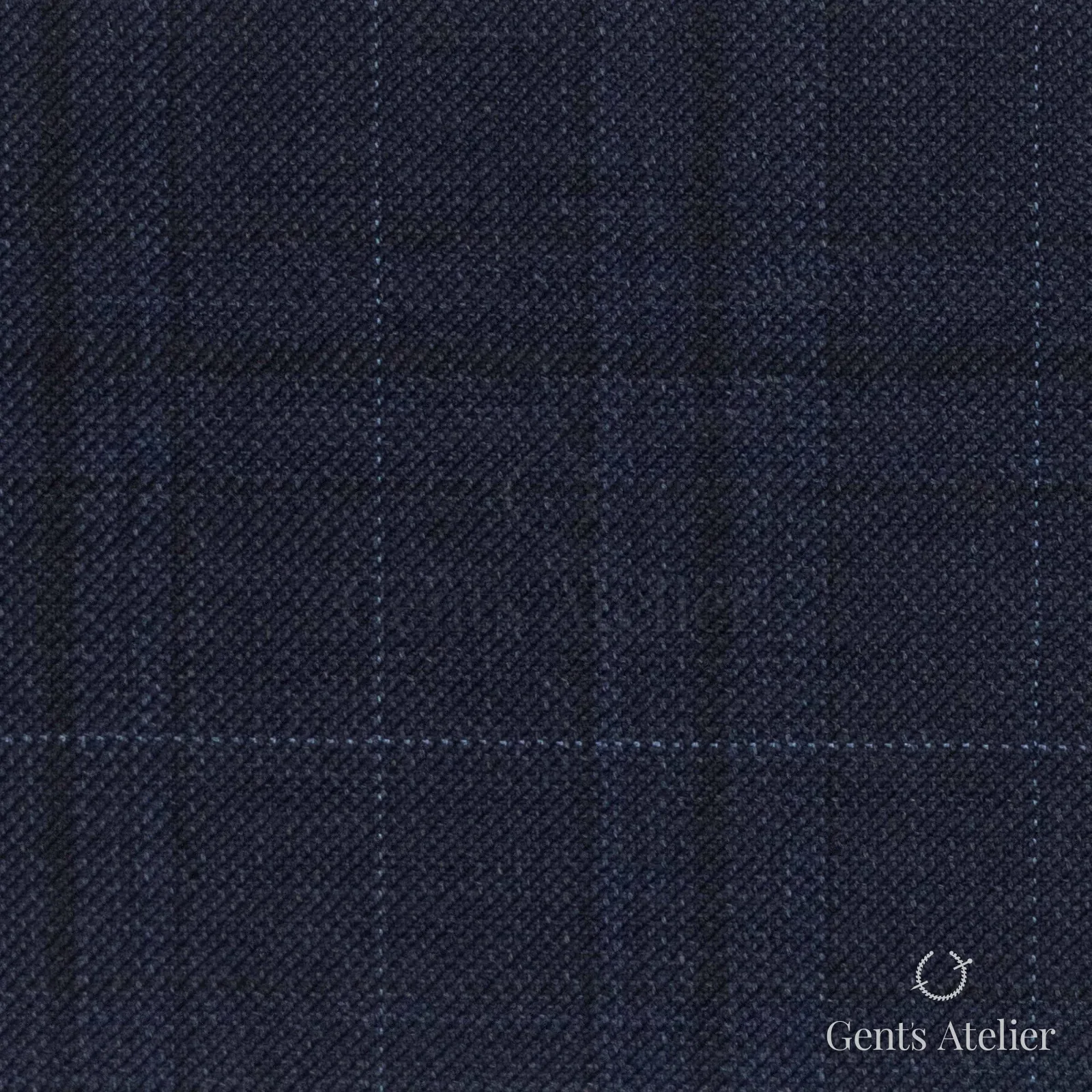 Костюмная ткань Marzoni 618 - 374 / 1200 — Тёмно-синий, оконная клетка, 100% шерсть