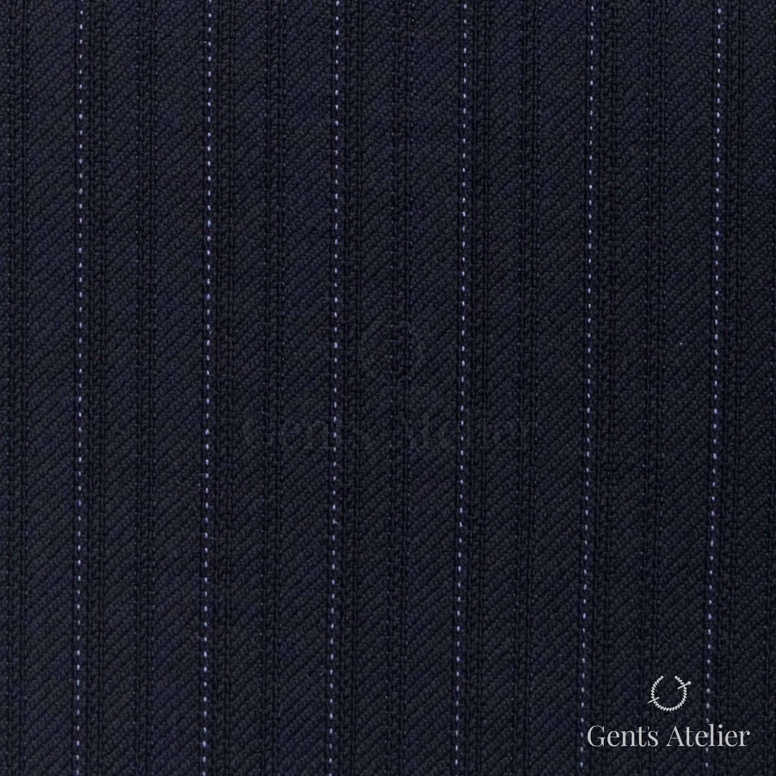 Костюмная ткань Marzoni 618 - 396 / 1200 — Тёмно-синий, полоса, 100% шерсть