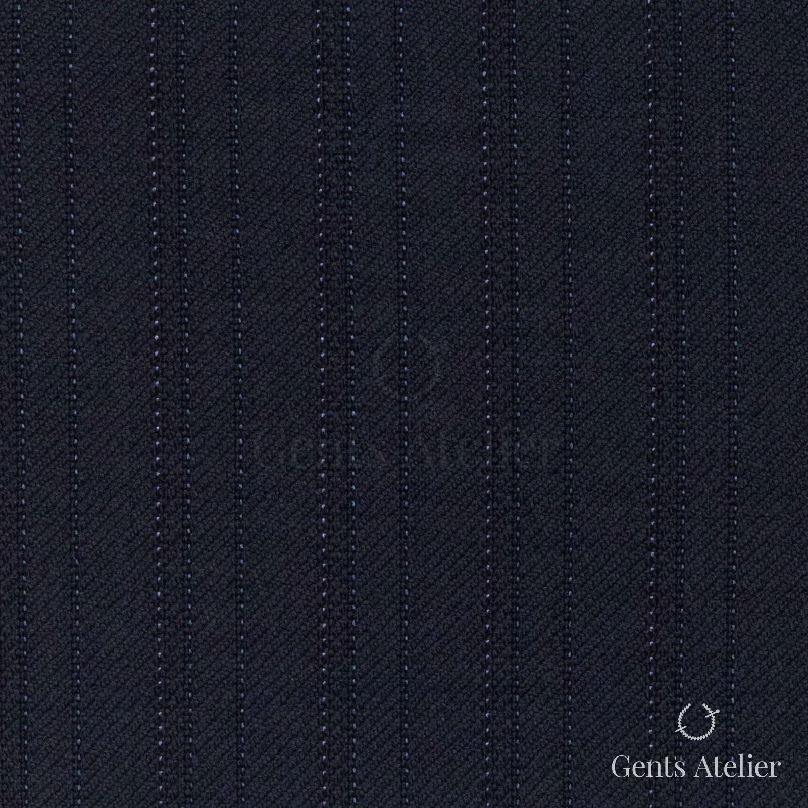 Костюмная ткань Marzoni 618 - 400 / 1200 — Тёмно-синий, полоса, 100% шерсть