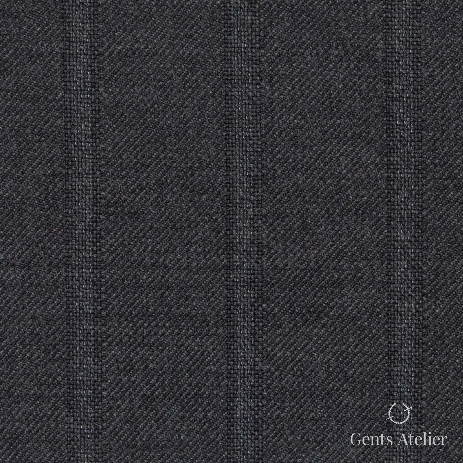 Костюмная ткань Marzoni 628 - 720 / 1500 — Антрацит, полоса, 95% шерсть, 5% кашемир