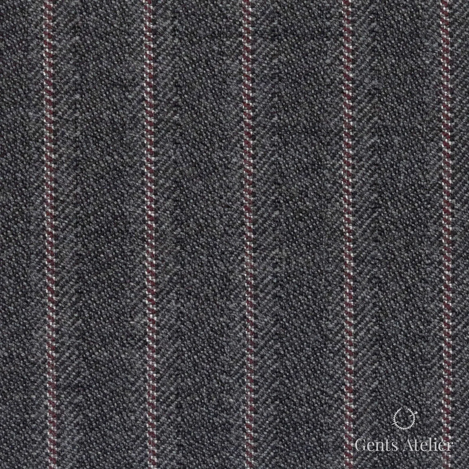 Костюмная ткань Marzoni 628 - 723 / 1500 — Антрацит, полоса, 100% шерсть