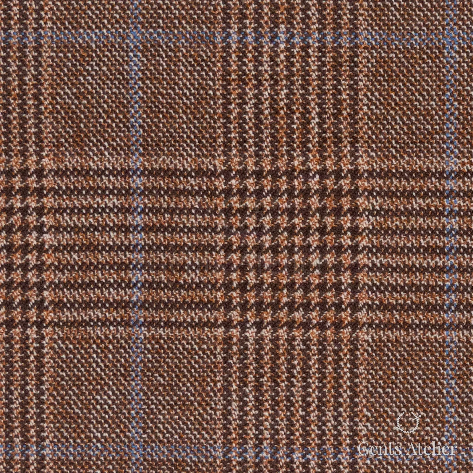 Костюмная ткань Marzoni 651 - 849 / 1200 — Brick / Синий, гусиная лапка, 100% шерсть