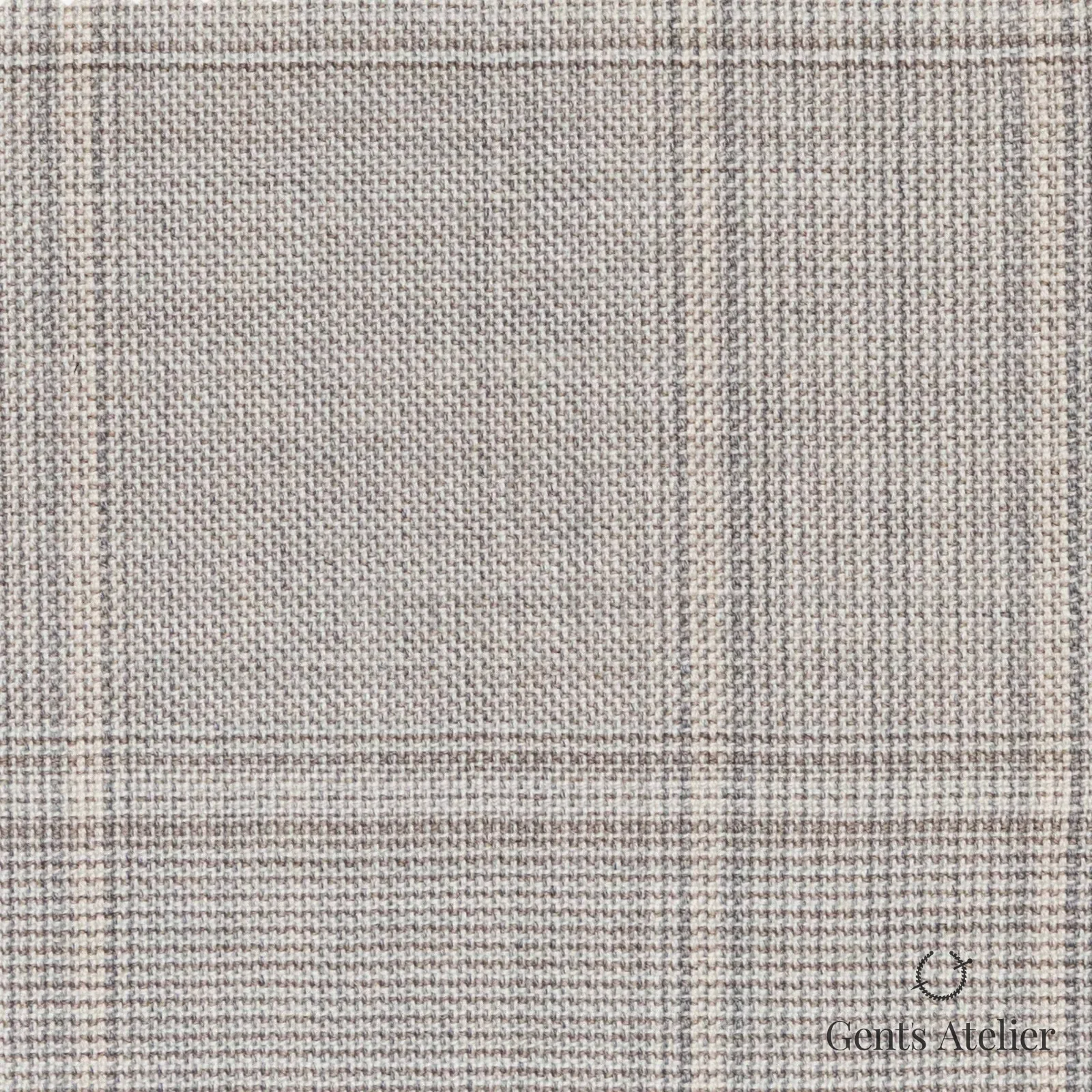 Костюмная ткань Marzoni 723 - 189 / 1100 — Бежевый, оконная клетка, 100% шерсть