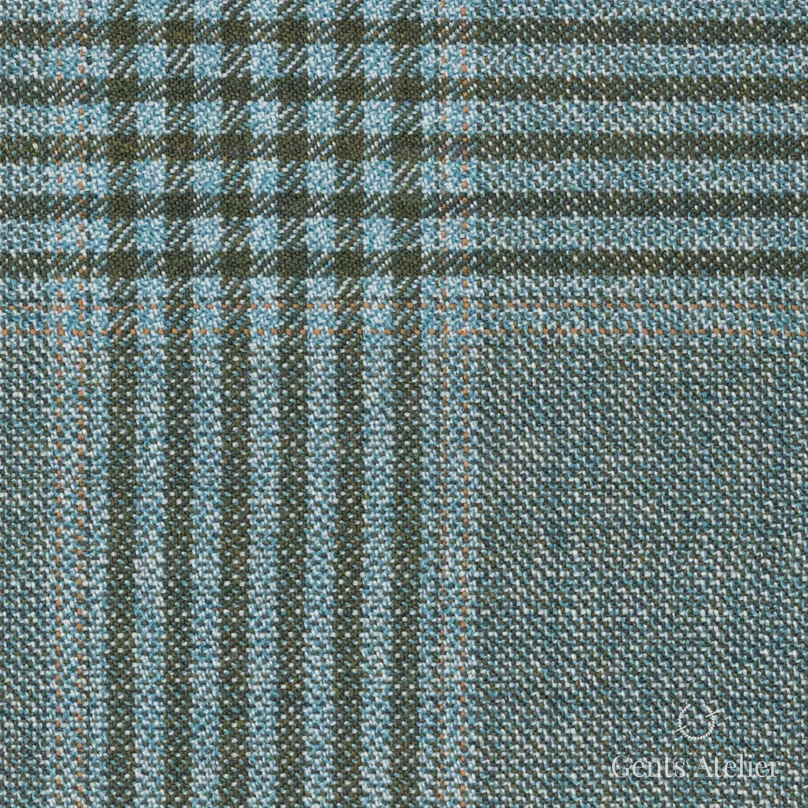 Костюмная ткань Marzoni 600 - 484 / 1000 — Зелёный / Dark Green, оконная клетка, 100% шерсть