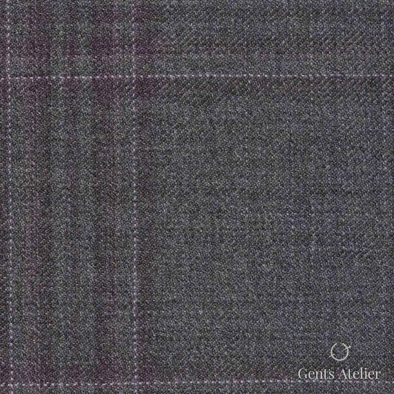 Костюмная ткань Marzoni 600 - 506 / 1000 — Серый / Фиолетовый, оконная клетка, 100% шерсть