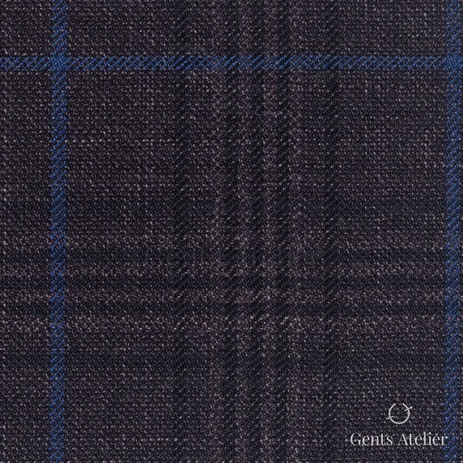 Костюмная ткань Marzoni 600 - 520 / 1000 — Коричневый / Синий, оконная клетка, 100% шерсть