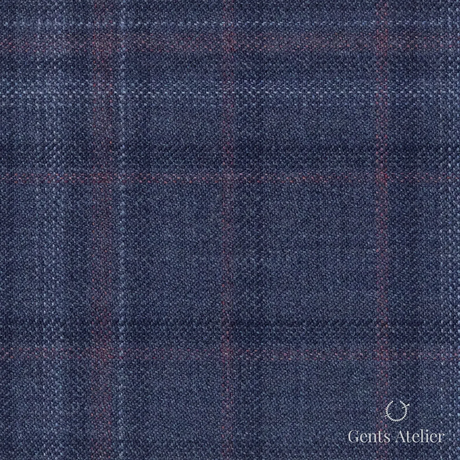 Костюмная ткань Marzoni 600 - 539 / 1000 — Синий / Красный, оконная клетка, 100% шерсть