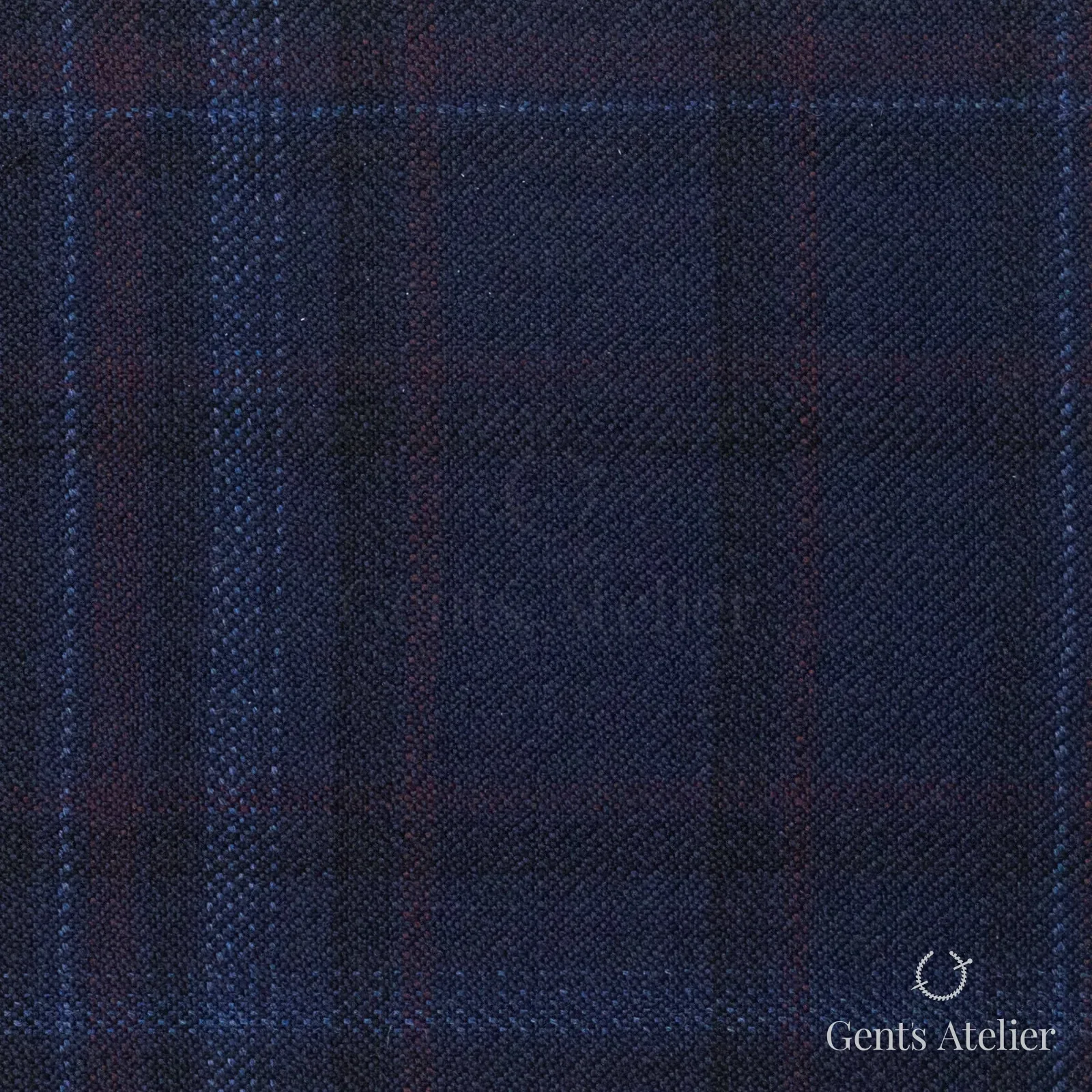 Костюмная ткань Marzoni 600 - 542 / 1000 — Тёмно-синий / Красный, оконная клетка, 100% шерсть
