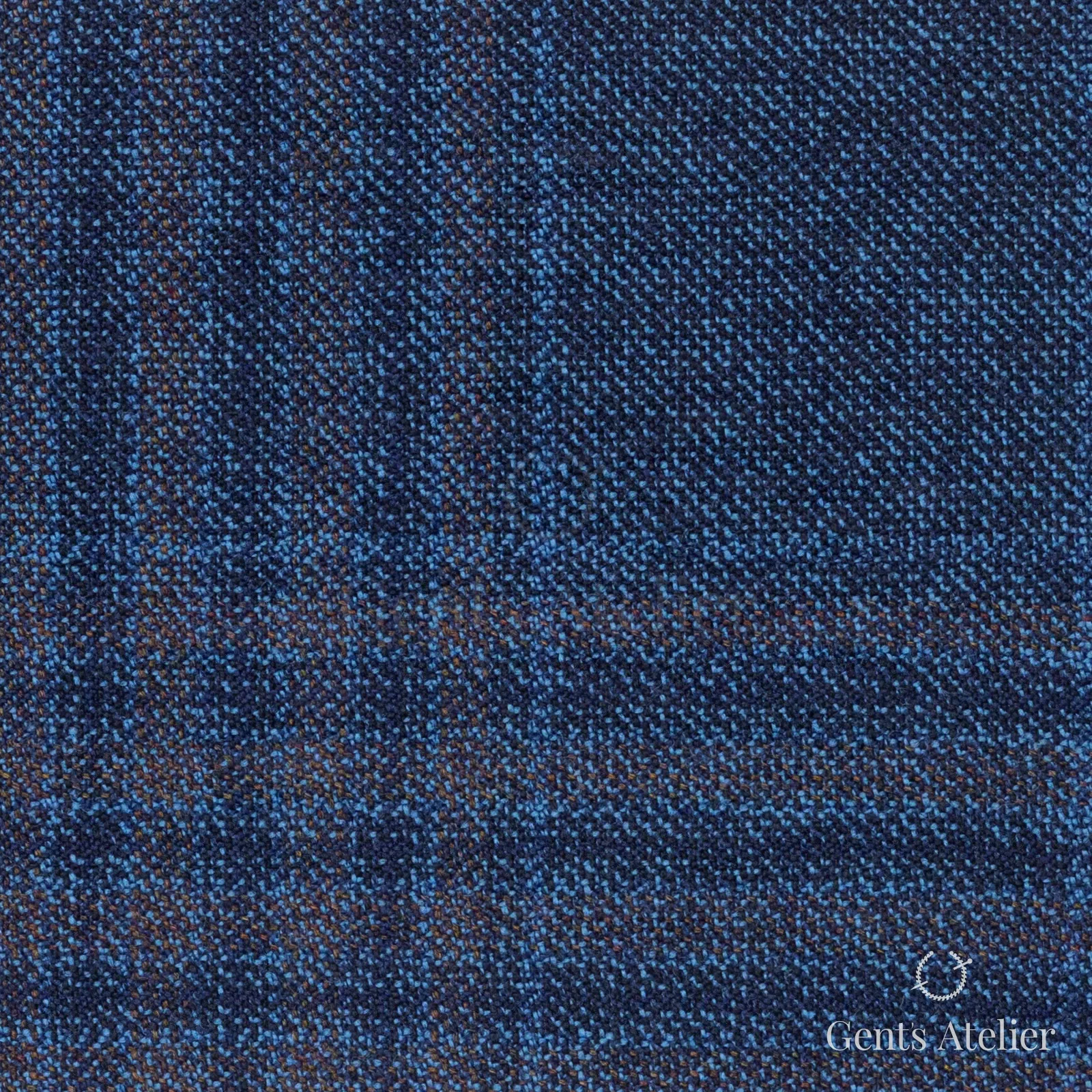 Костюмная ткань Marzoni 600 - 548 / 1000 — Синий / Tan, оконная клетка, 100% шерсть